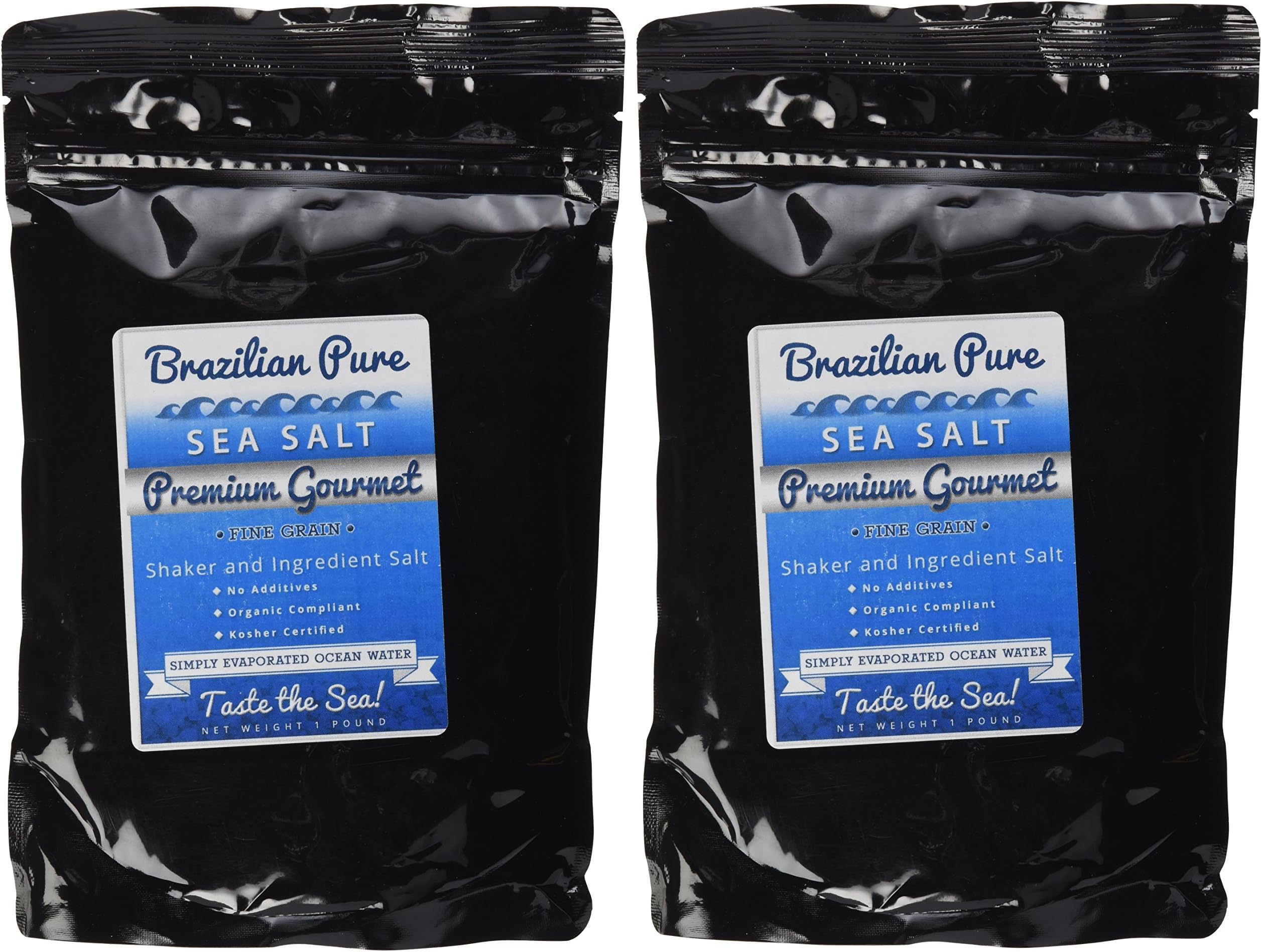 Kosher Salt, Sea Salt TWO one pound bags Bundle, Gourmet ,Natural Salt of the Sea