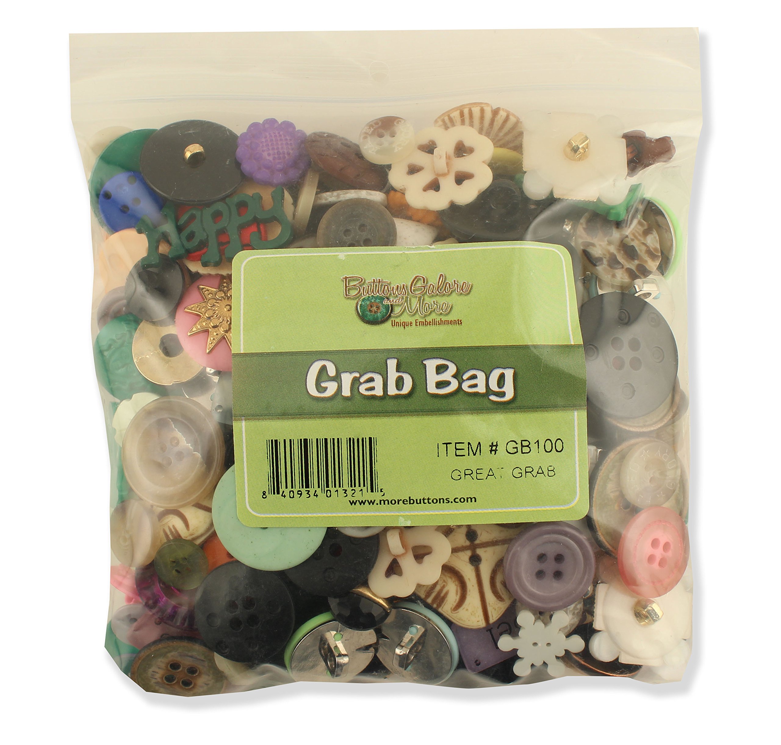Buttons Galore Great Grab Bag with Craft and Sewing Buttons, 12-Ounce