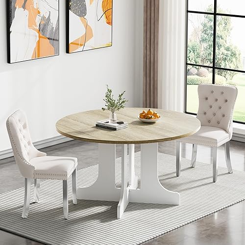 Miniatura 37 de Juego de mesa de comedor de mármol sintético blanco para 6 personas, juego de mesa de comedor extensible de 7 piezas de 63 a 78.74 pulgadas con 6