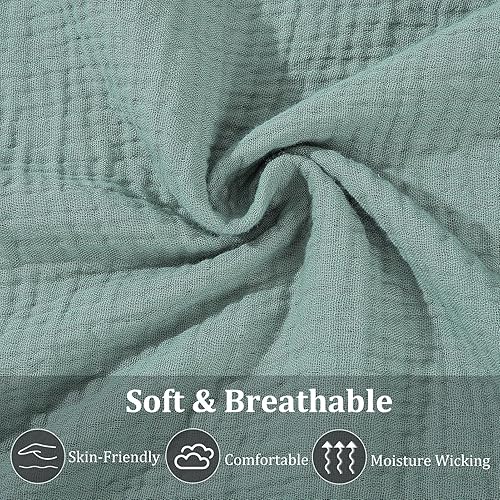 Miniatura 3 de Muslin Cobertura de Lactancia para Amamantar, Cobertura de Pecho de Algodón Suave y Transpirable para Mujeres, Cobertura de Lactancia con Total Verde