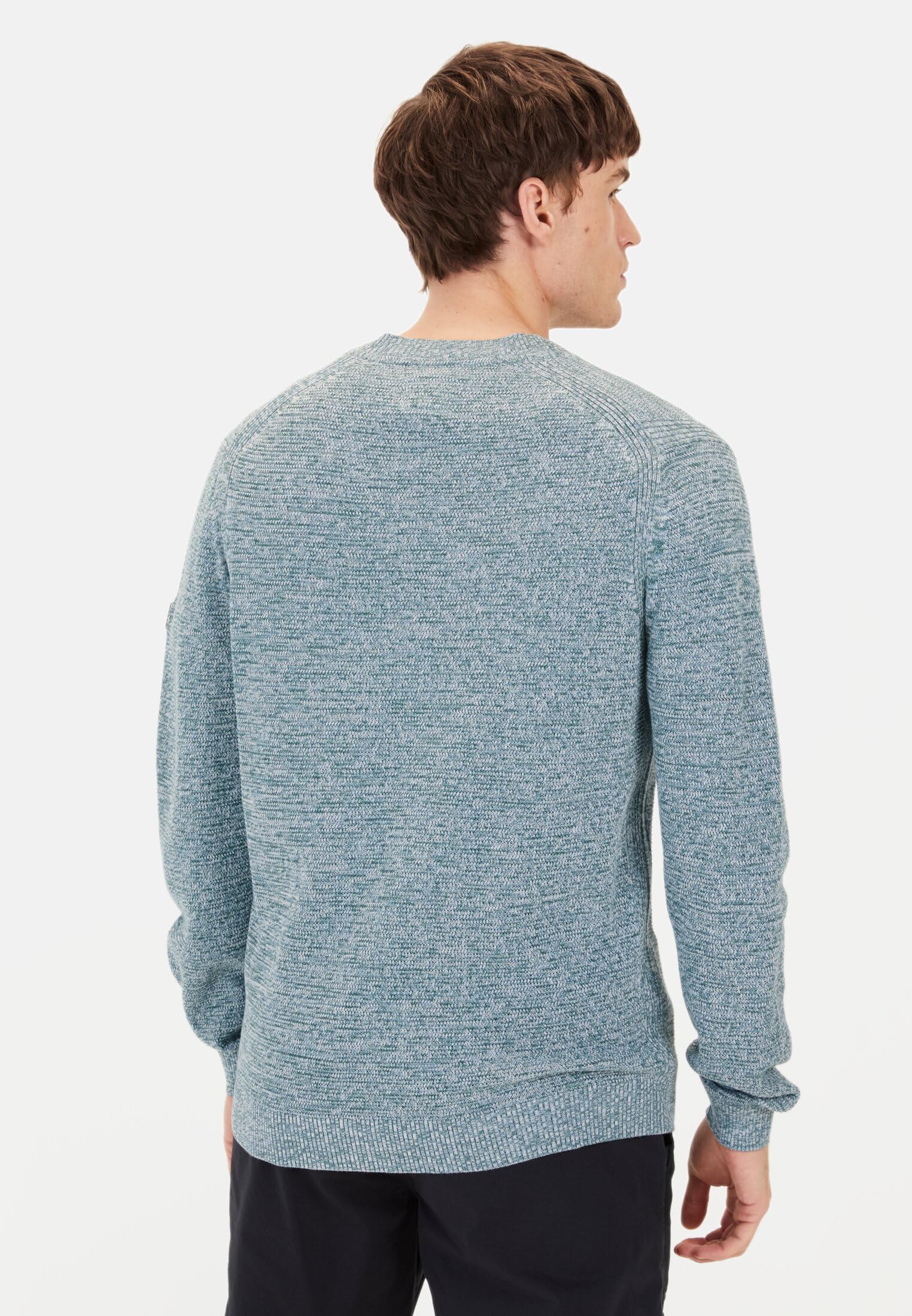 camel active Herren Rundhals Pullover aus Baumwolle