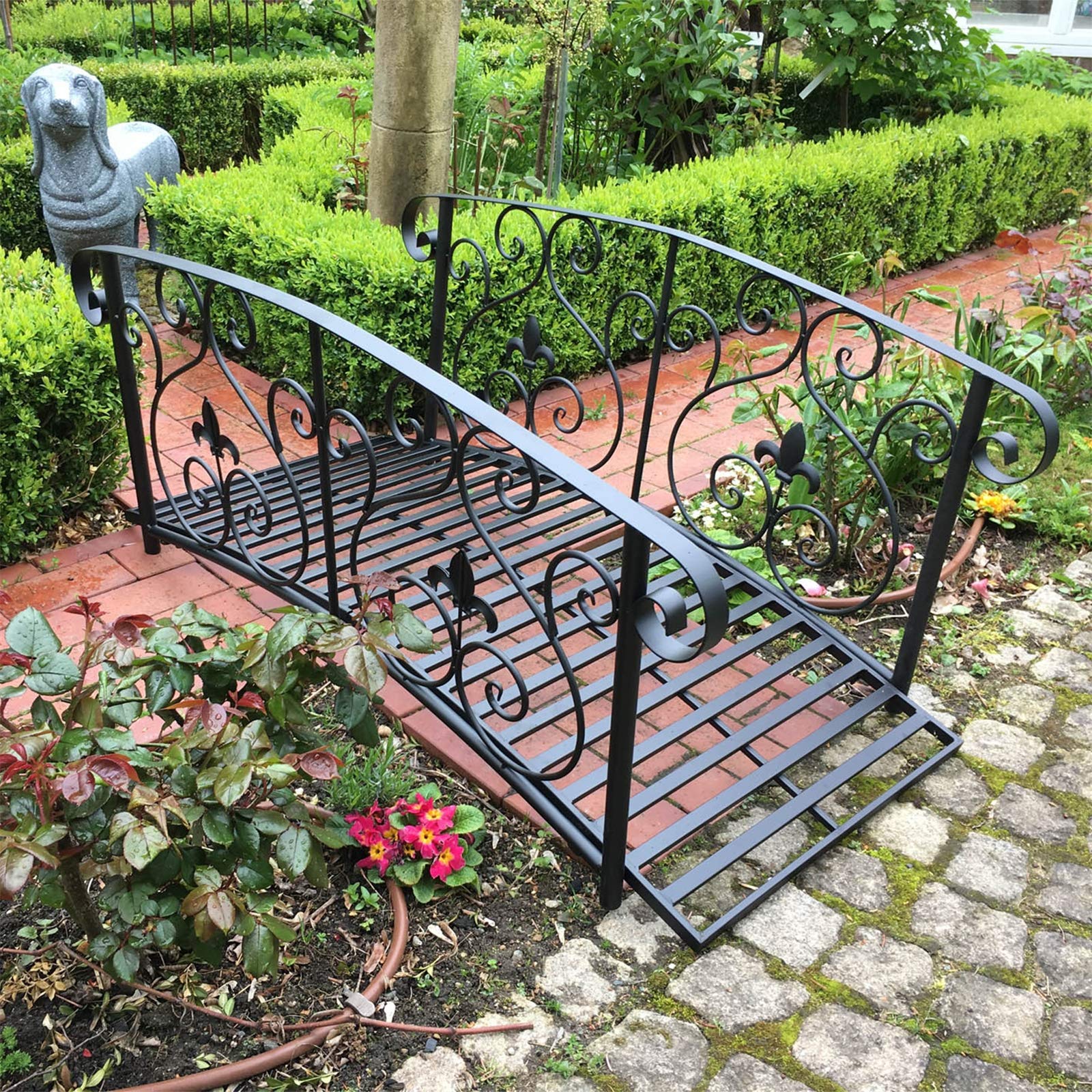 HTI living Brücke Fleur de Lis Gartenbrücke Teichbrücke