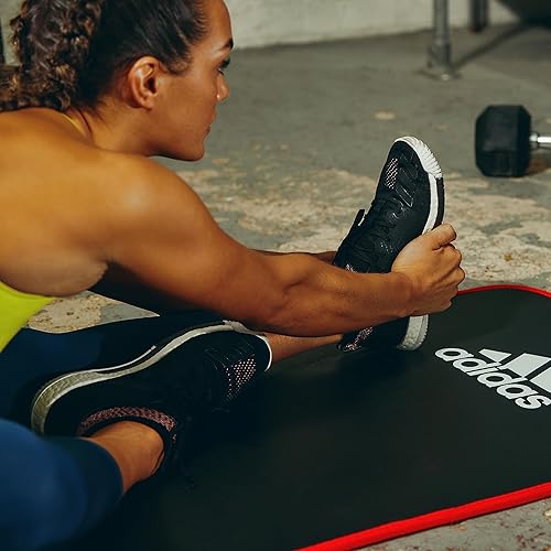 Miniatura 4 de adidas Tapete de entrenamiento extra grueso de 0.394 in con correa de transporte y base texturizada antideslizante, tapete de entrenamiento