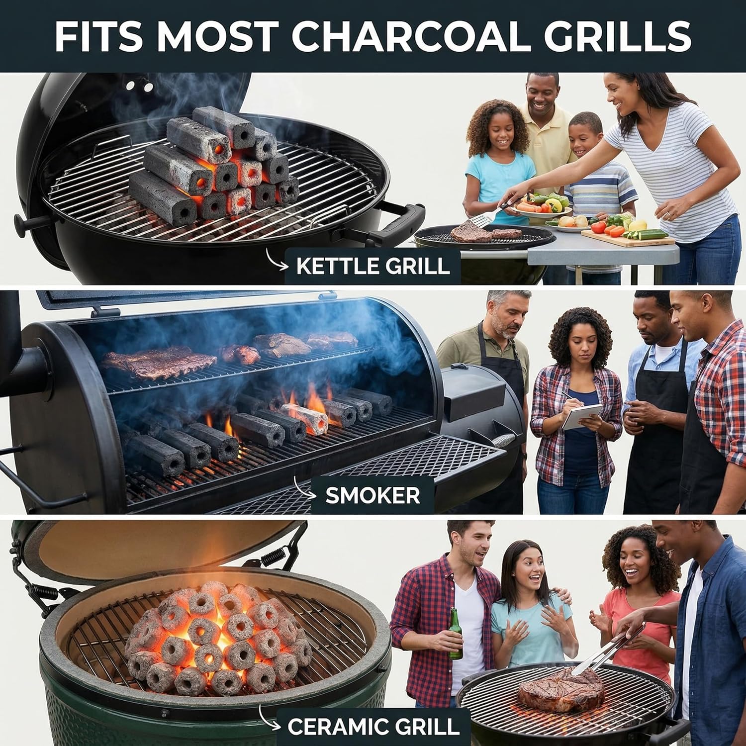 10lb Natural Bamboo Charcoal – Premium BBQ Fuel for Grilling, Smoker & Outdoor Cooking, Long Burn, Low Ash