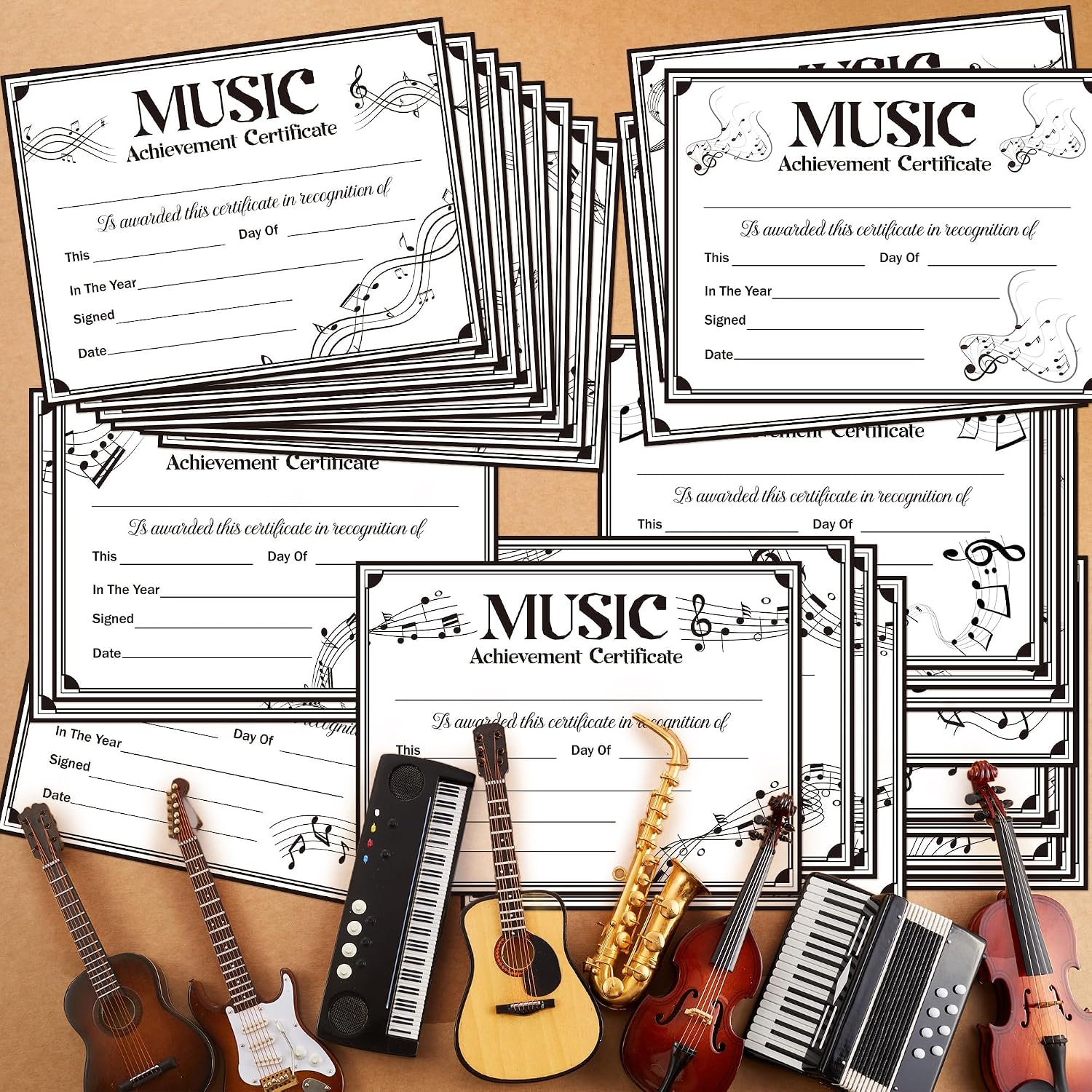 EYxsaxenk Music Achievement Certificates End of Season Musical Paper Awards image 4