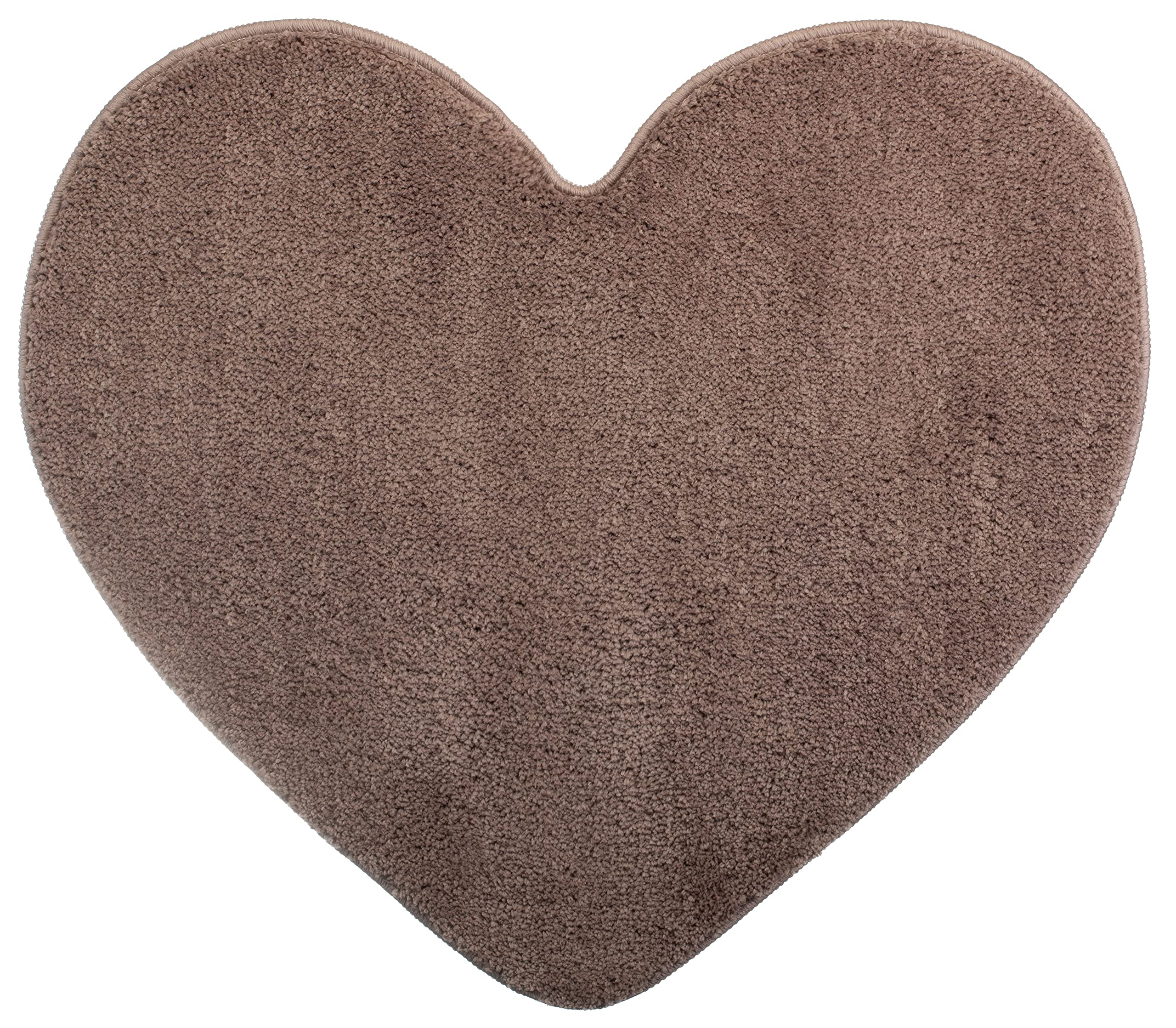 Brandsseller Herz Badematte 70x80 cm Badteppich Badvorleger Badezimmerteppich Duschvorleger Taupe