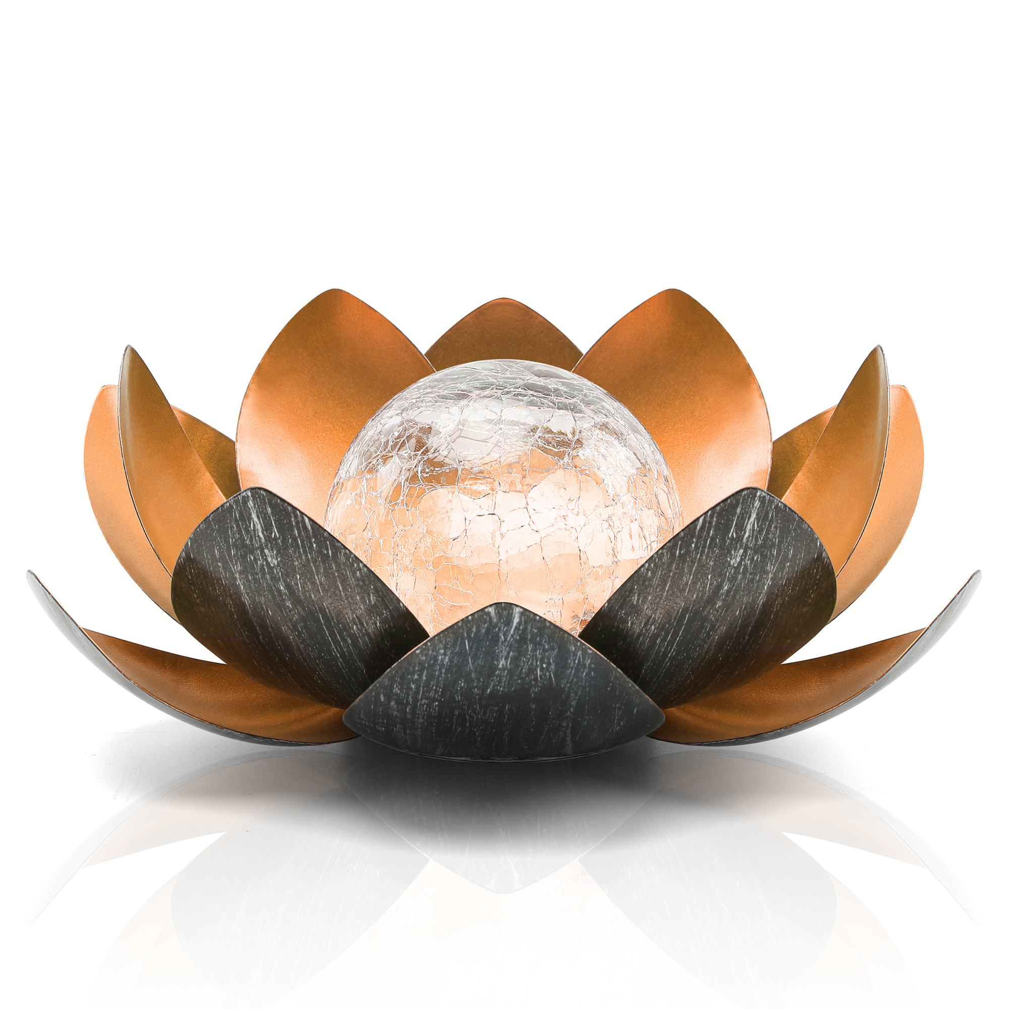 QZHP Outdoor Solar Lights, Garden Decor, Crackle Glass Globe