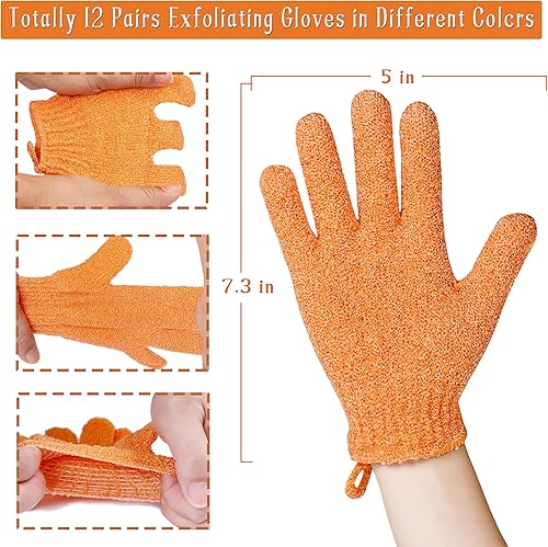 Miniatura 22 de 16 guantes de ducha exfoliantes, guantes de baño exfoliantes de doble cara, limpieza profunda, piel muerta para spa, masaje, belleza, ducha