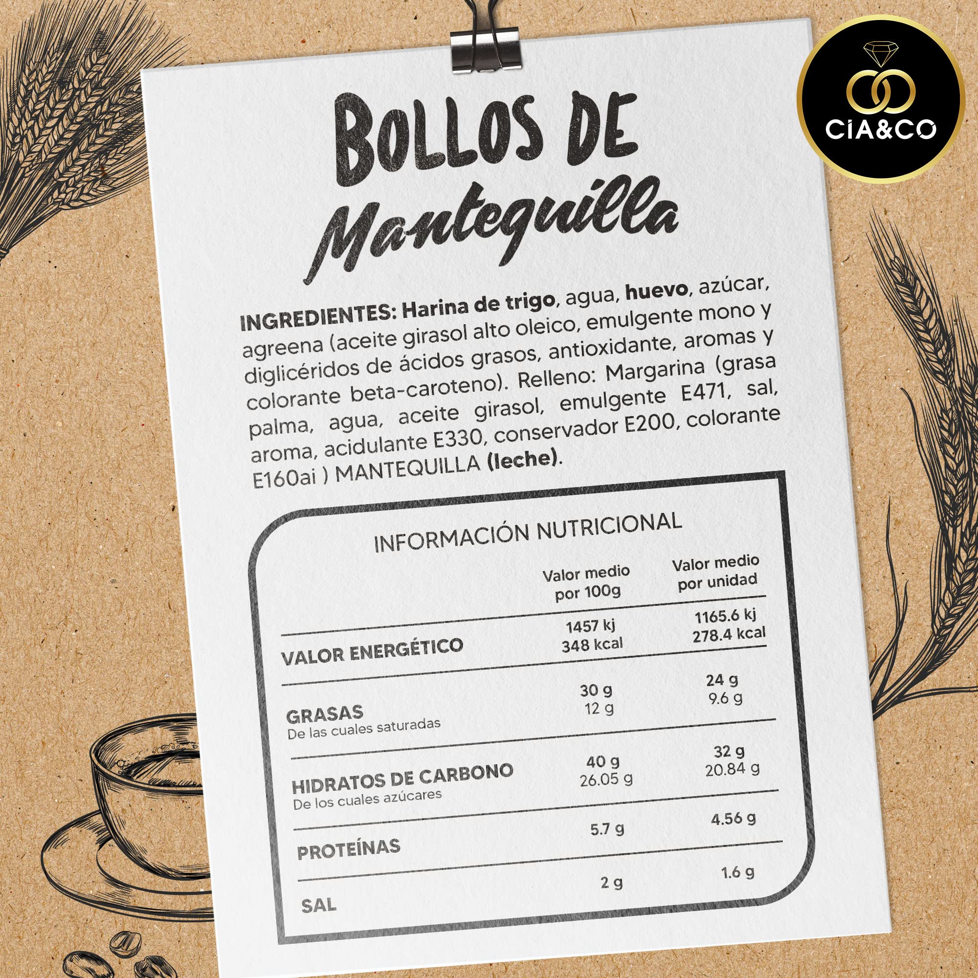 5 Bollos de Mantequilla Artesanos Cia&Co · Receta tradicional y típica Vasca con mucha mantequilla en el interior · Envasado Individualmente para mayor duración.