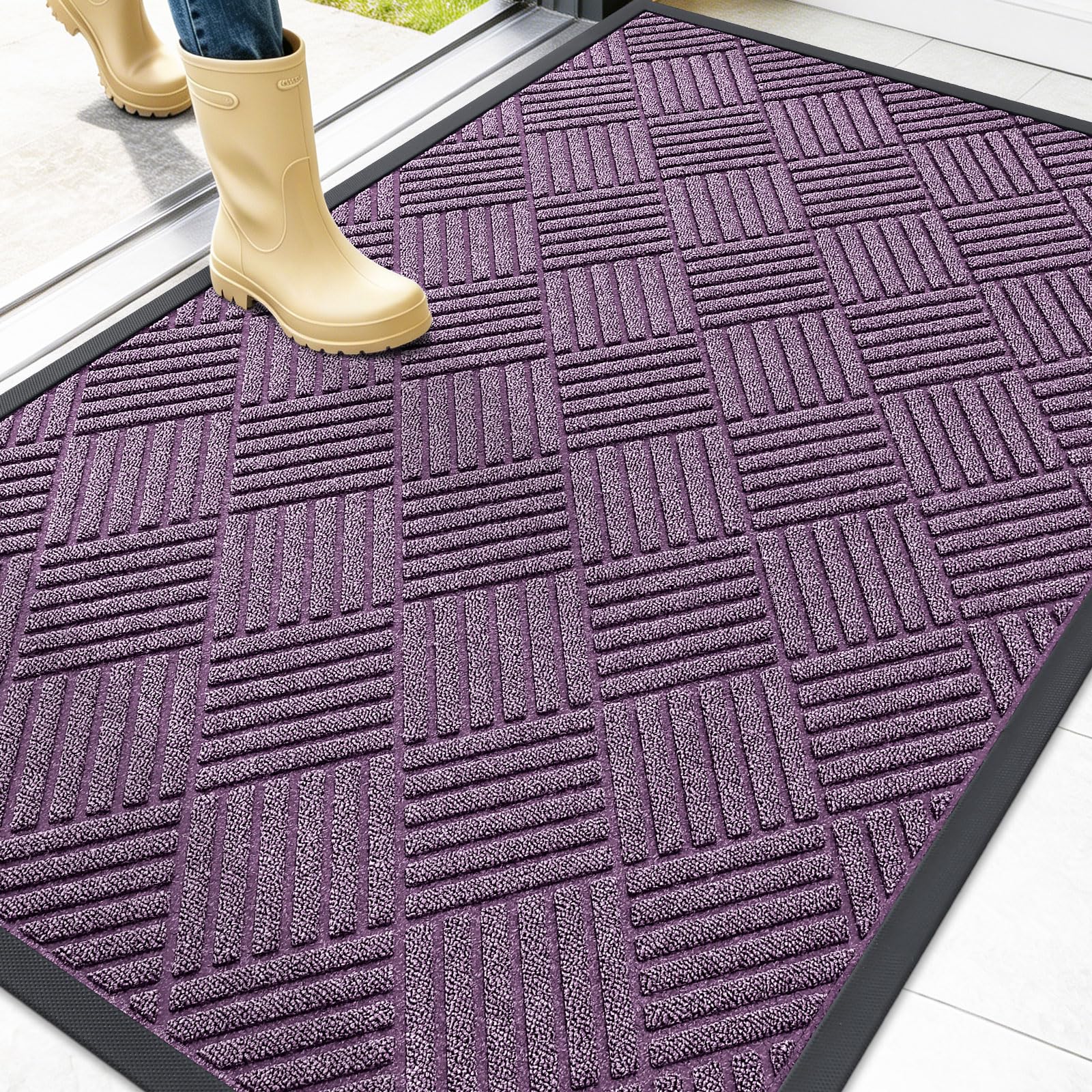 OLANLY Front Door Mat Outside Entrance 47x32, Waterproof Heavy-Duty Doormat