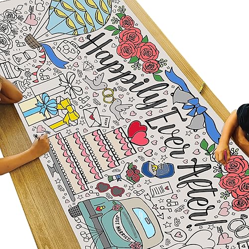 Tiny Expressions Mantel para colorear de boda para niños de 30 x 72 pulgadas de papel gigante actividades de boda para decoración de mesa de niños disponible en Yaxa Guatemala