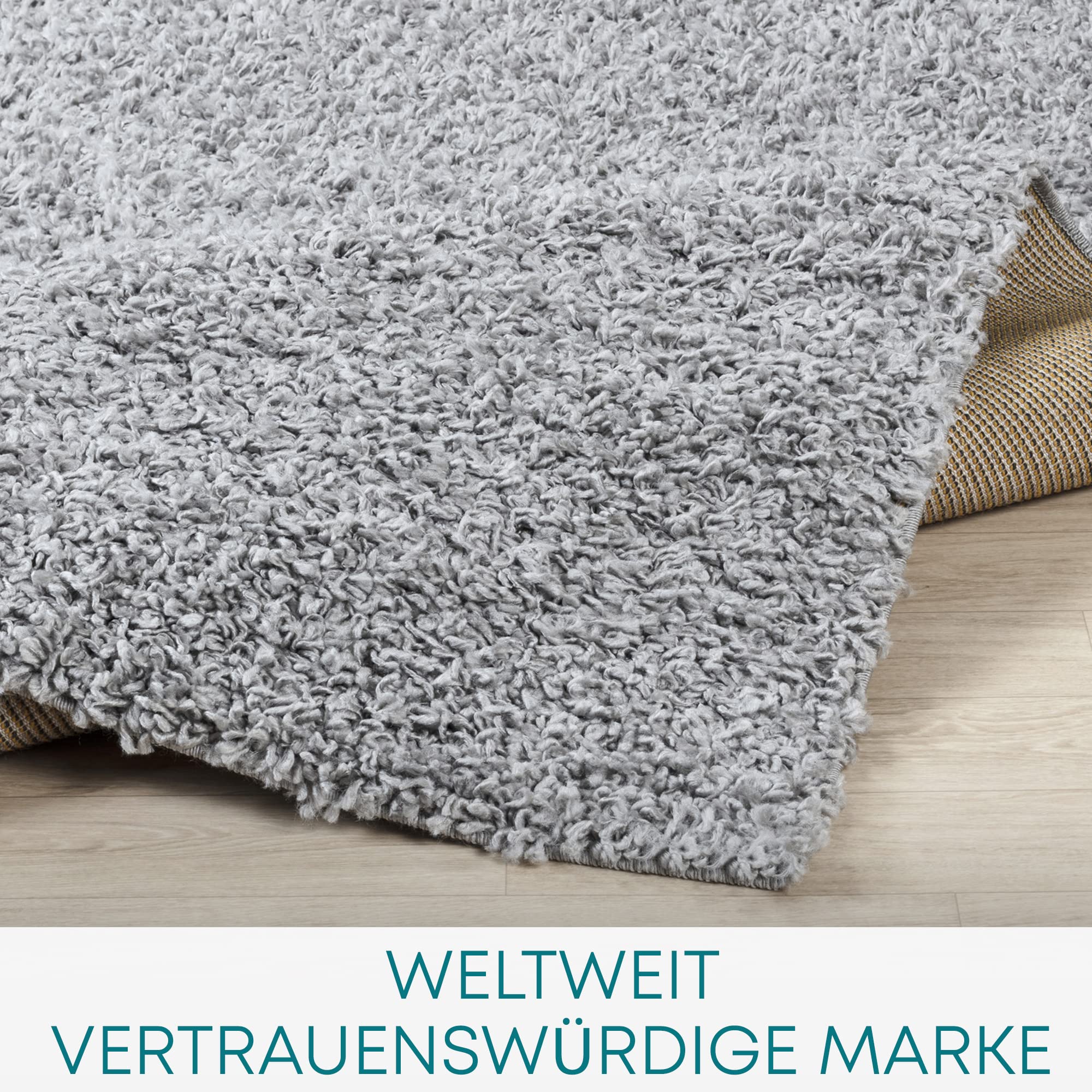 Surya Home Shaggy Berber Teppich - Flauschiger Teppich für Wohnzimmer, Esszimmer, Schlafzimmer, Langflor Hochflor Teppich flauschig - Teppich groß 160x220 cm, Wohnzimmerteppich in Grau