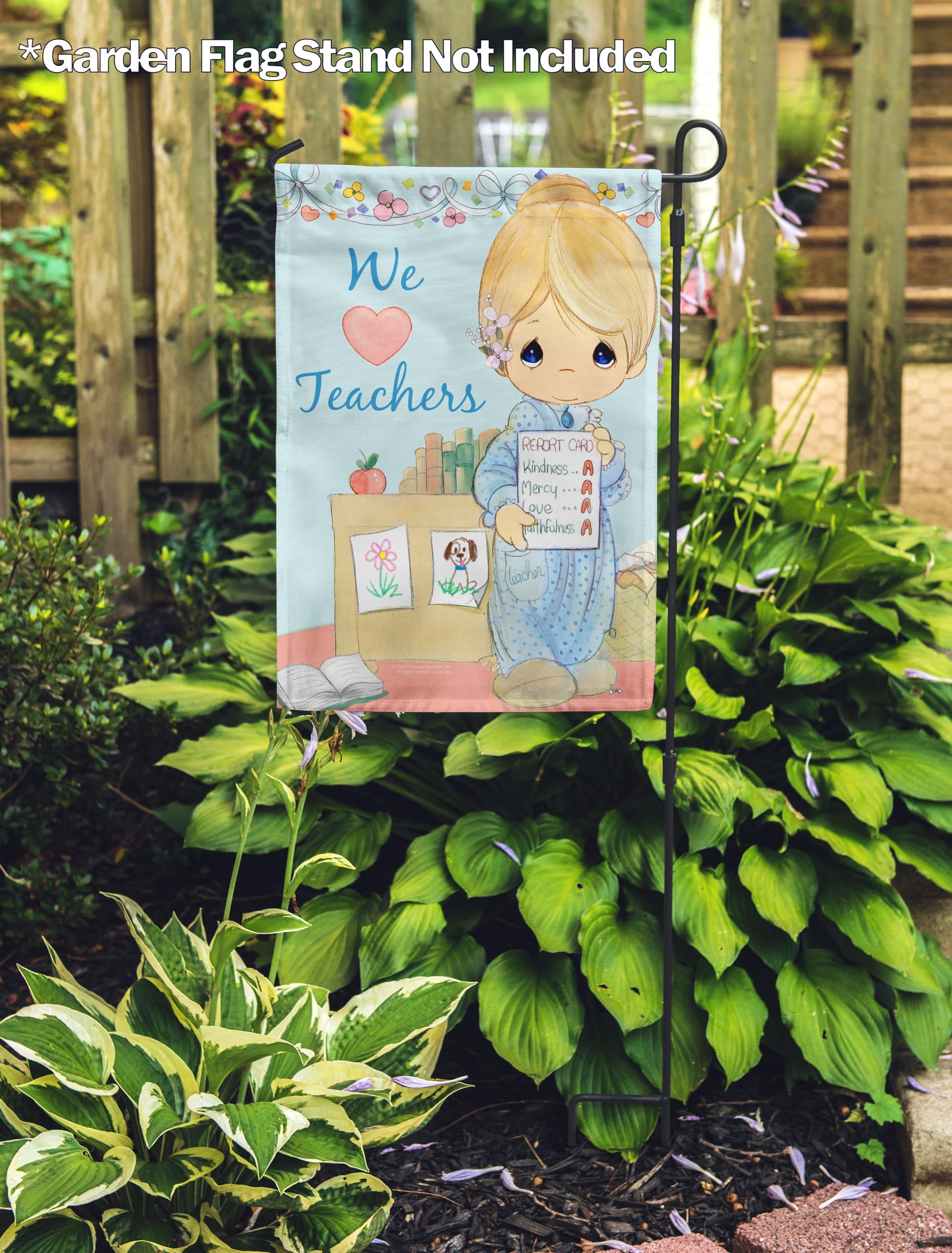 3dRose Gartenflagge "Oma Teddy Liest Kindern Vor" - 30x45 Cm, Aus Polyester, Wetterfest, Für Zaun Oder Wand