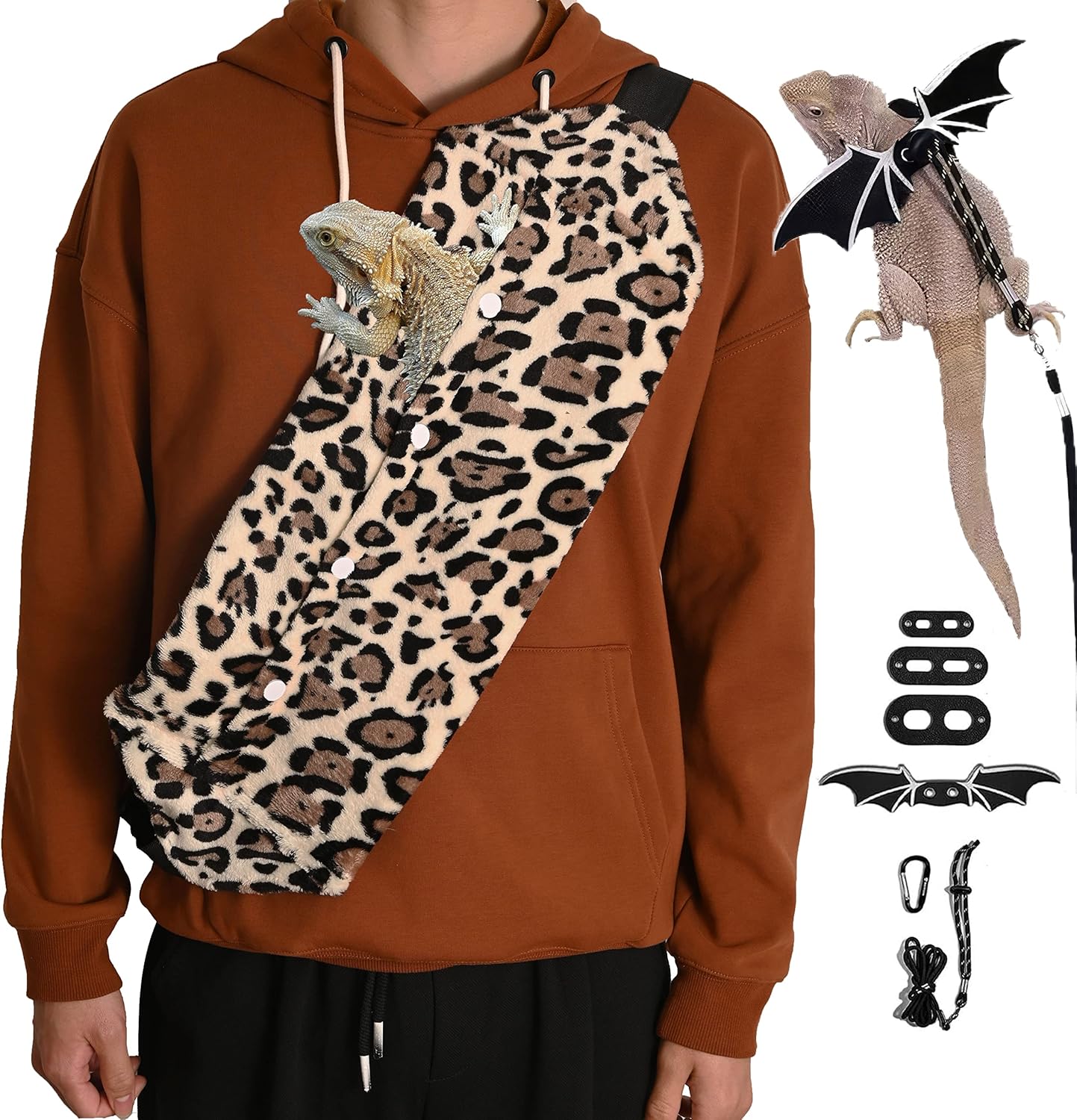 Bearded dragon carriers and belt traction with wings