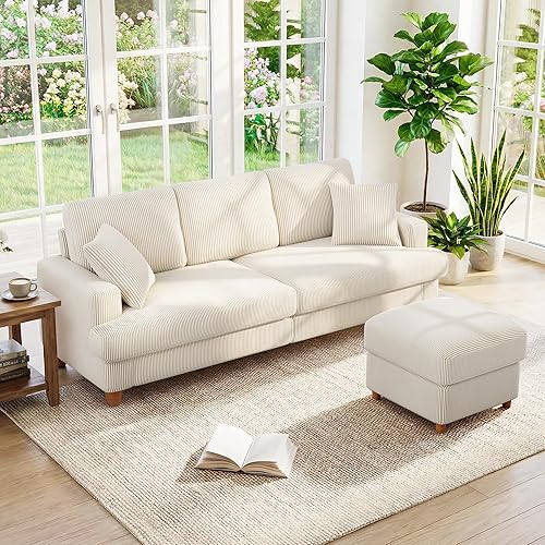 Miniatura 24 de Kidirect Sofá de Pana de 70 Pulgadas, Sofá Montaje Sin Herramientas, Sofás Cómodos para Sala de Estar Asientos Más Profundos de 21 Pulgadas, Sofás