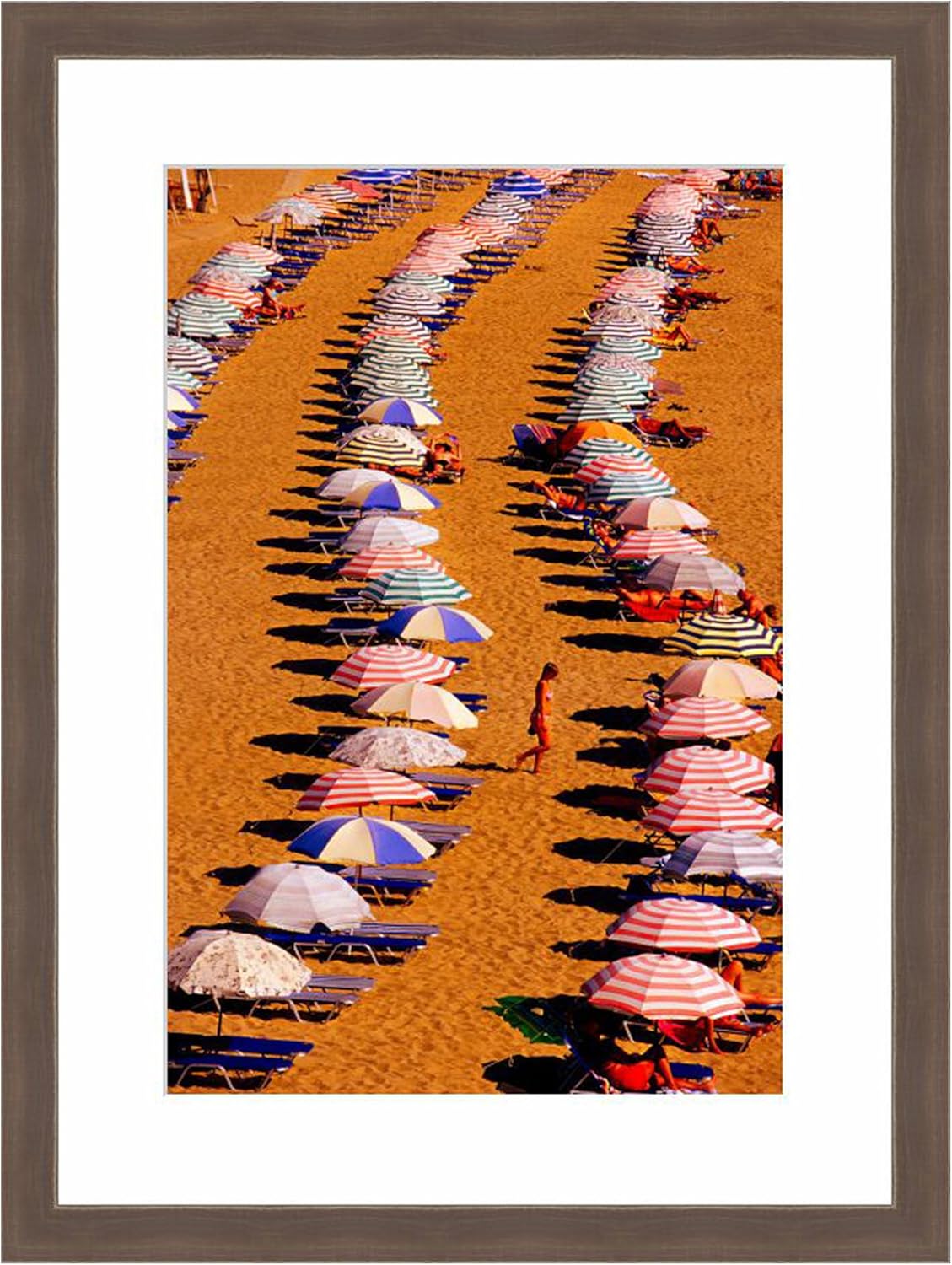 EFrame Fine Art | Beach Umbrellas Rhodes Greece Greek Island by Blaine Harrington 12" x 18" Framed and Unframed Wall Art for Wall Decor or Home Decor (No Frame)