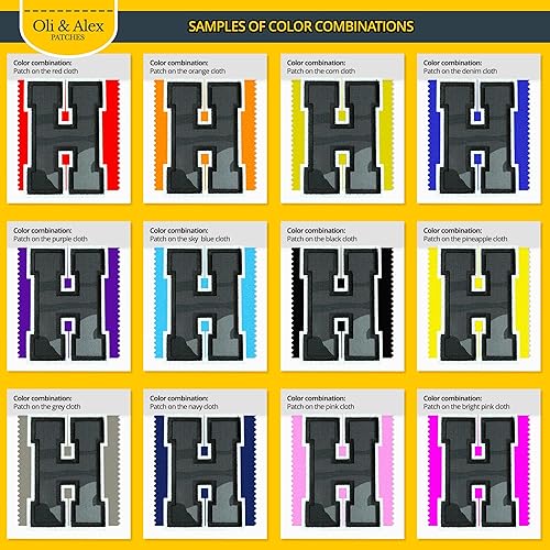 Miniatura 112 de Parches de letras termo-adhesivas de alta calidad – Lindas letras para ropa – Parche universitario para ropa – Letras bordadas de 4 1/2 parches