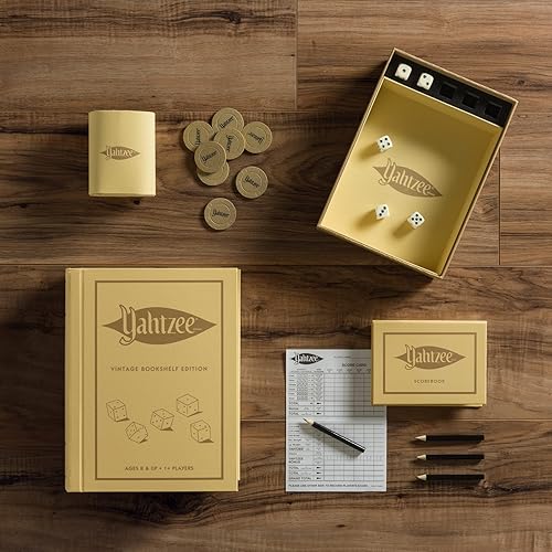 Miniatura 8 de WS Game Company Scrabble, Monopoly, Clue, and Yahtzee Vintage Board Game Bookshelf Collection