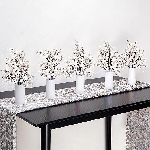 Miniatura 20 de 10 piezas de flores artificiales de aliento de bebé, flores artificiales de tacto real a granel, flores de seda para decoración del hogar, arreglo