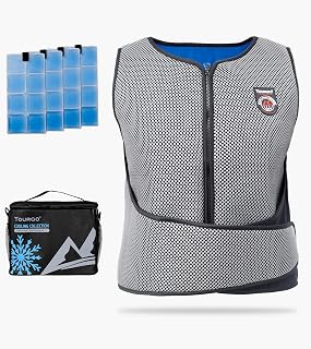 TOURGO PCM Cooling Vest for MS Patients - 3 Reusable Packs, 65°F Constant Cooling for 3-5 Hours, Unisex Breathable Vest