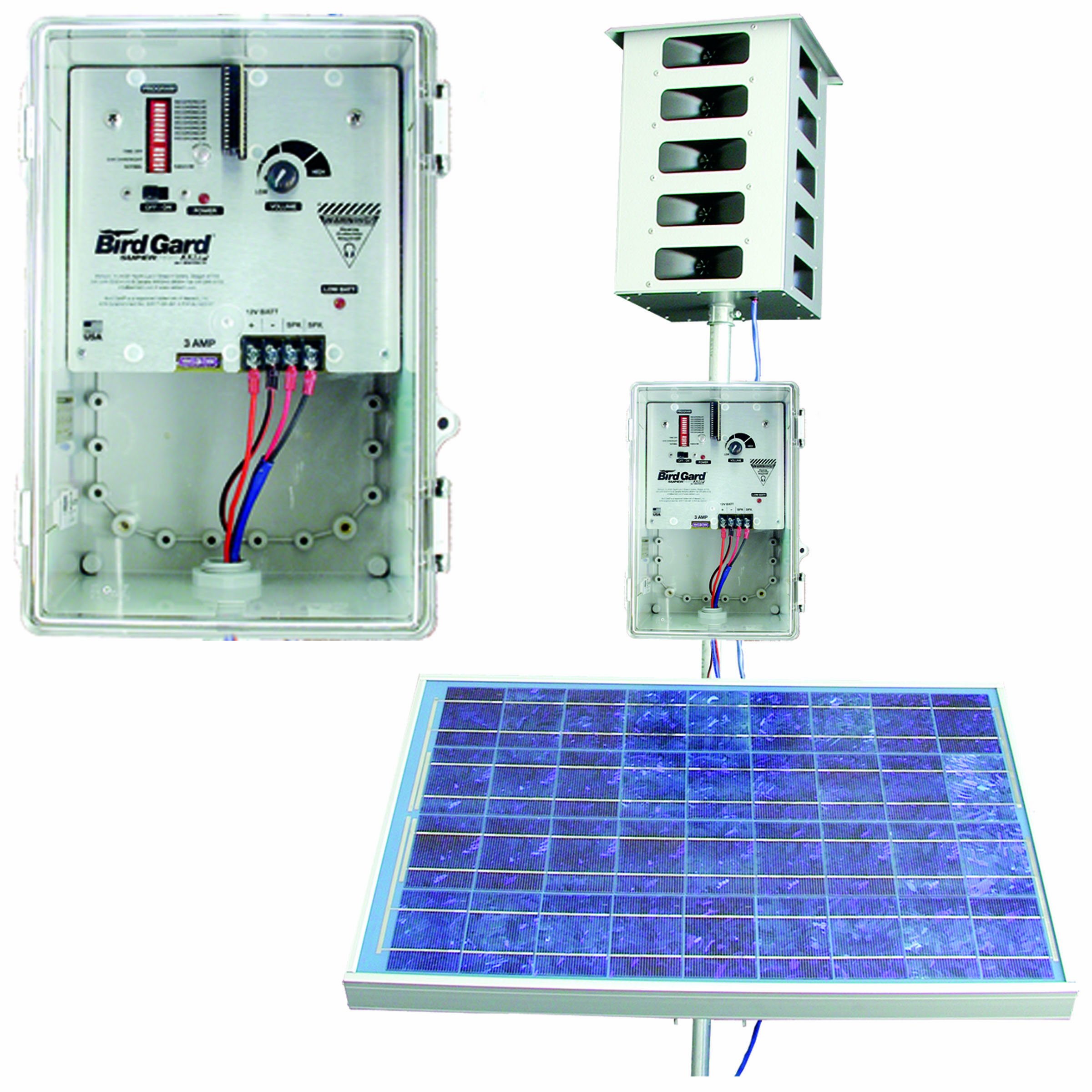 Bird-X Mega Blaster PRO, 20-Speaker Sonic Bird Scare Device, Perfect for Crows, Starlings, Grackles, and More, Weatherproof, Ideal for Outdoor Use, Covers up to 25 Acres, 2–10 kHz Frequency