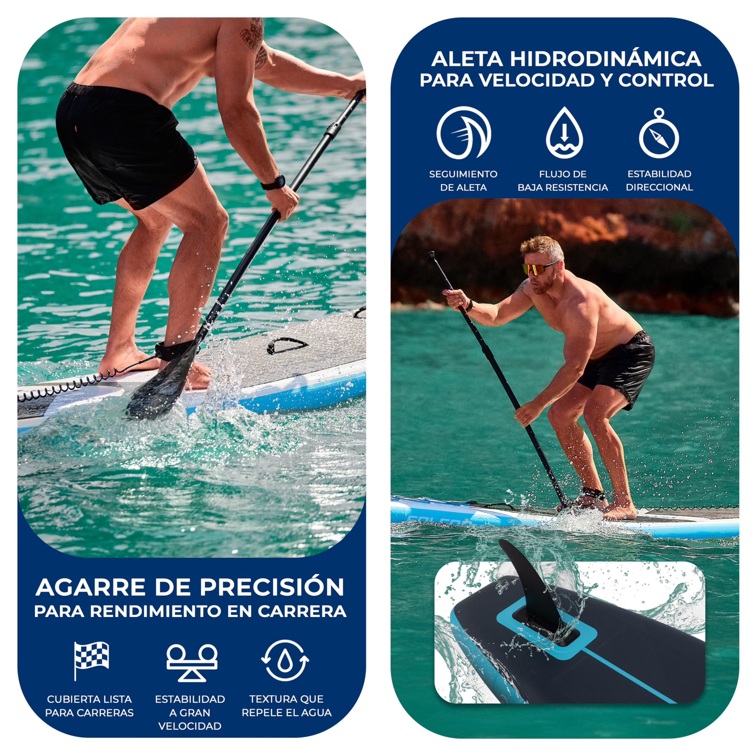 SereneLife Tabla Paddle Surf Hinchable, con Ventana, Paddle Board, Diseño Estable, Almohadilla de Cubierta EVA Antideslizante, Accesorios Premium para Sup, Soporte para GoPro, Capacidad de 158.7kgs