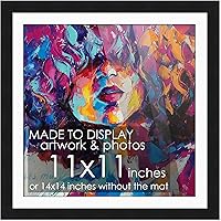 Vista 74 de Marco de madera negra de 9 x 9 pulgadas con paspartú blanco Con paspartú de 12 x 12 a 9 x 9 pulgadas Protector inastillable acrílico UV