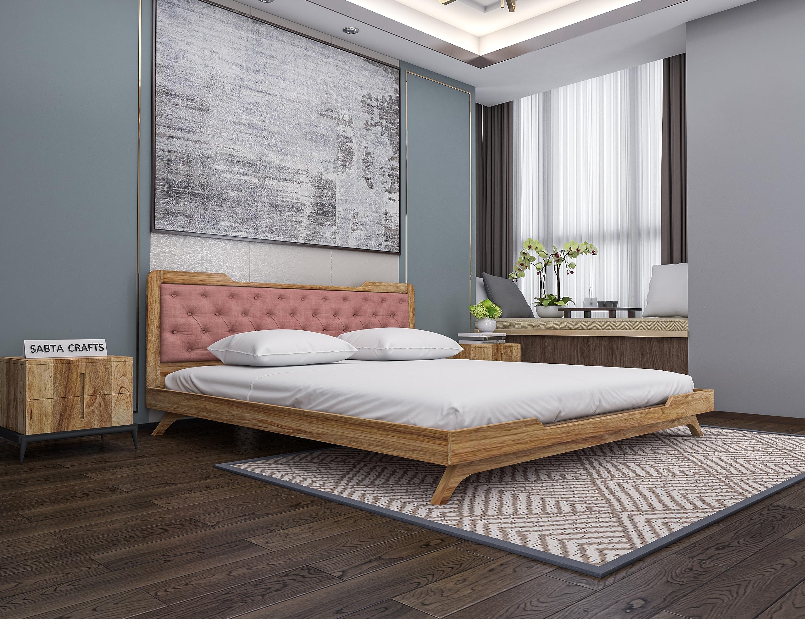 See full amazon price history chart for SABTA Craft Solid Teak Wood Low Height Double Bed Without Storage | Sagwan Wood Double Bed | Wooden Low Floor/Lying/Rise/Level/Profile Cot with Cushioned Headboard | Teak Finish & Rosedust Cushion SABTA Craft Solid Teak Wood Low Height Double Bed Without Storage | Sagwan Wood Double Bed | Wooden Low Floor/Lying/Rise/Level/Profile Cot with Cushioned Headboard | Teak Finish & Rosedust Cushion (B0CGXKD35T) Amazon Price History, Amazon Price Tracker