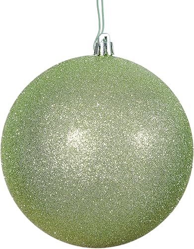 Vista 32 de Vickerman Adorno de bola de caramelo rojo de 12 pulgadas, inastillable y resistente a los rayos UV, confiable y listo para colgar, adornos rojos