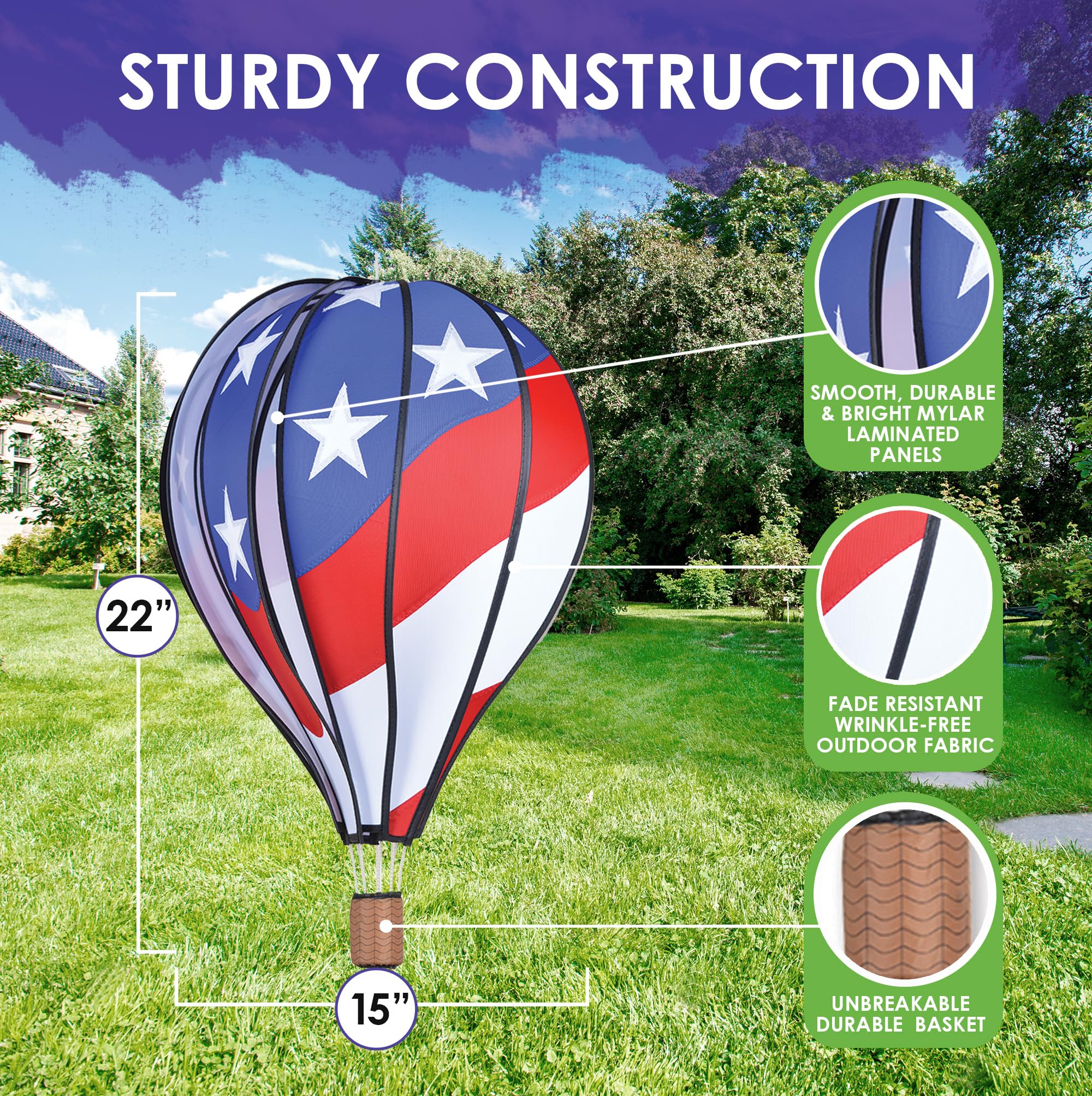 Amazon.com: Hot Air Balloon Hanging Garden Spinner 22