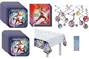 Power Rangers Birthday Party Supplies Pack For 16 Kids-64 Pieces