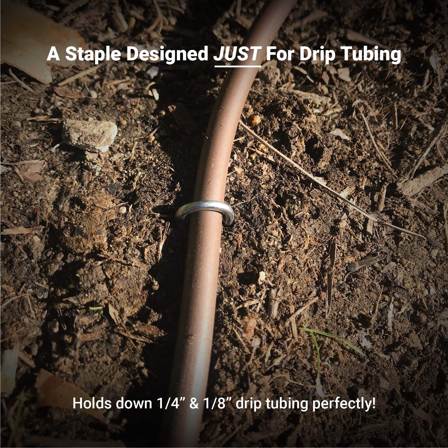 Sandbaggy Estacas de tubo de goteo para paisaje, 5 pulgadas de longitud, anclajes de goteo, pasadores de paisaje, clavos de césped, estacas de jardín, diseñadas para sostener tubos de goteo de hasta