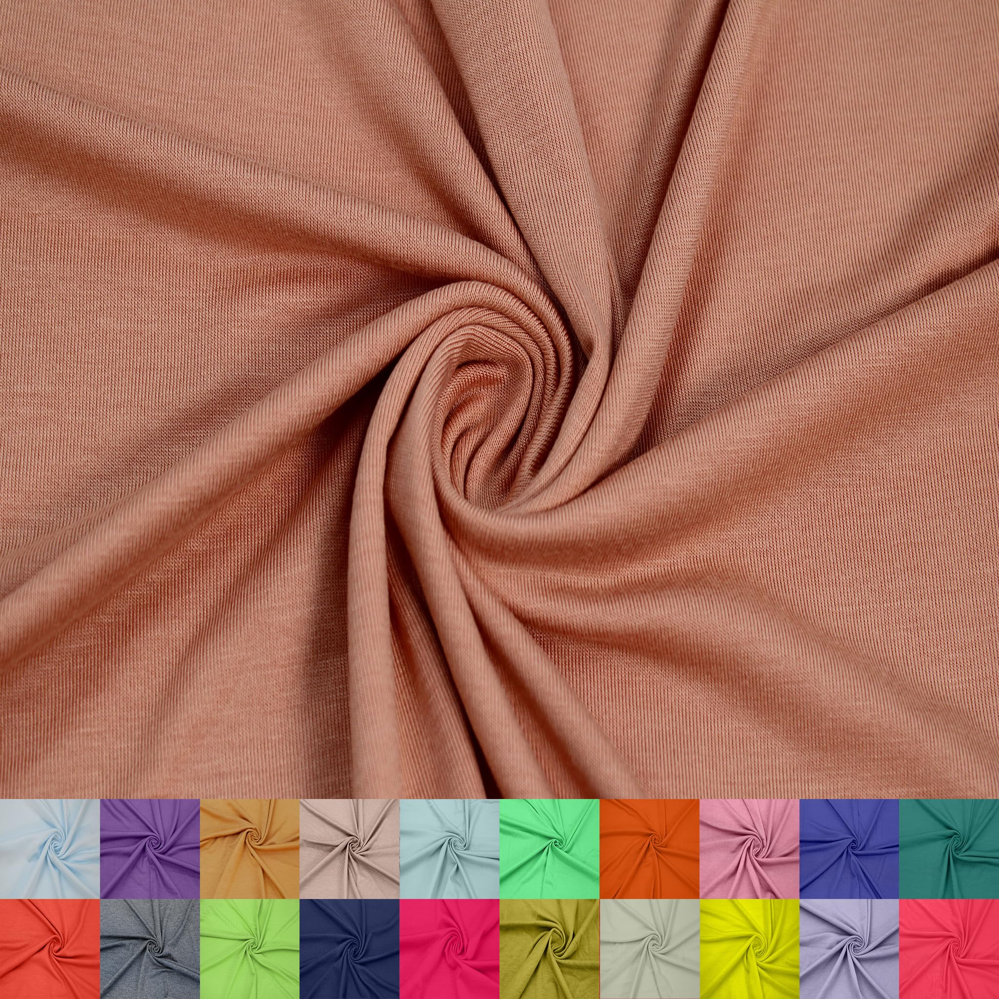 60" Wide Rayon Spandex Jersey Knit Fabric by The Yard - 4-Way Stretch, 200GSM, Medium Weight -Soft & Breathable - Apparel, Accessories, Maternity & Decorations — view 86