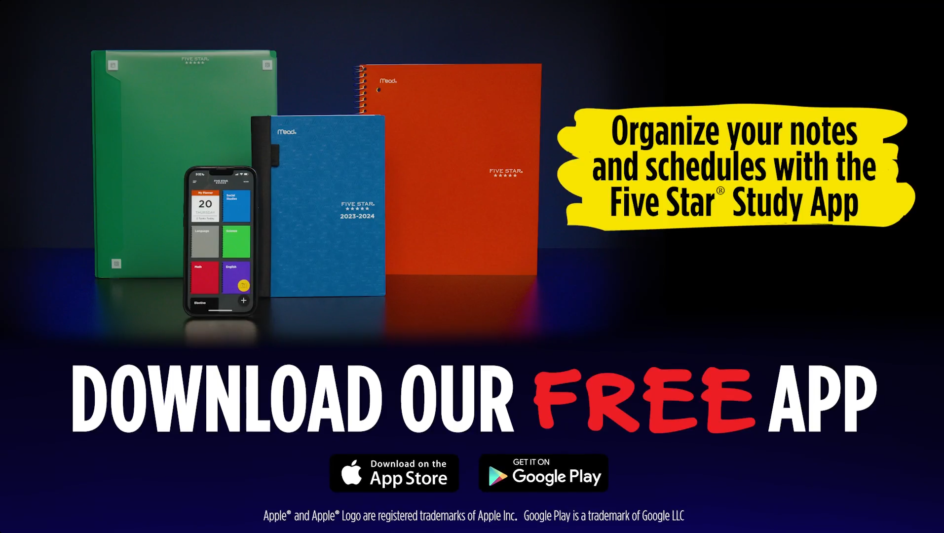 Five Star Flex 1-Subject Notebooks, 8.5 x 11, College Ruled, 80 Sheets, Color chosen at random (08120
