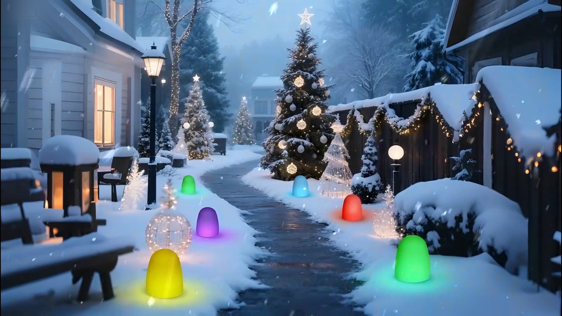 12 Pcs 6'' Gumdrop Christmas Pathway Solar Lights Waterproof 6 in