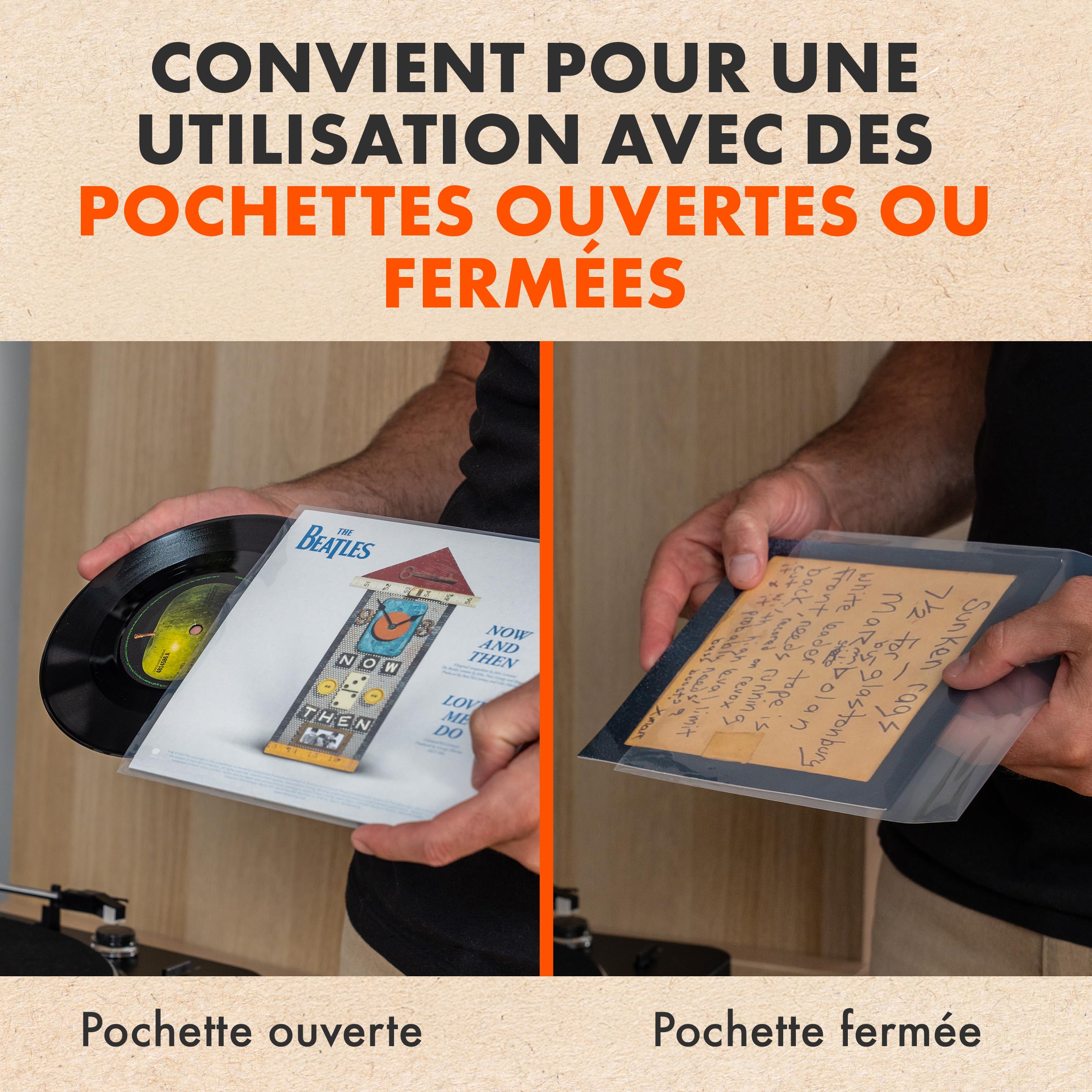 Spincare 50x 7 Pouces Pochettes extérieures Vinyle 45 Tours Protection UV Pochette Plastique Vinyle résistante qualité archivage pour disques 7”