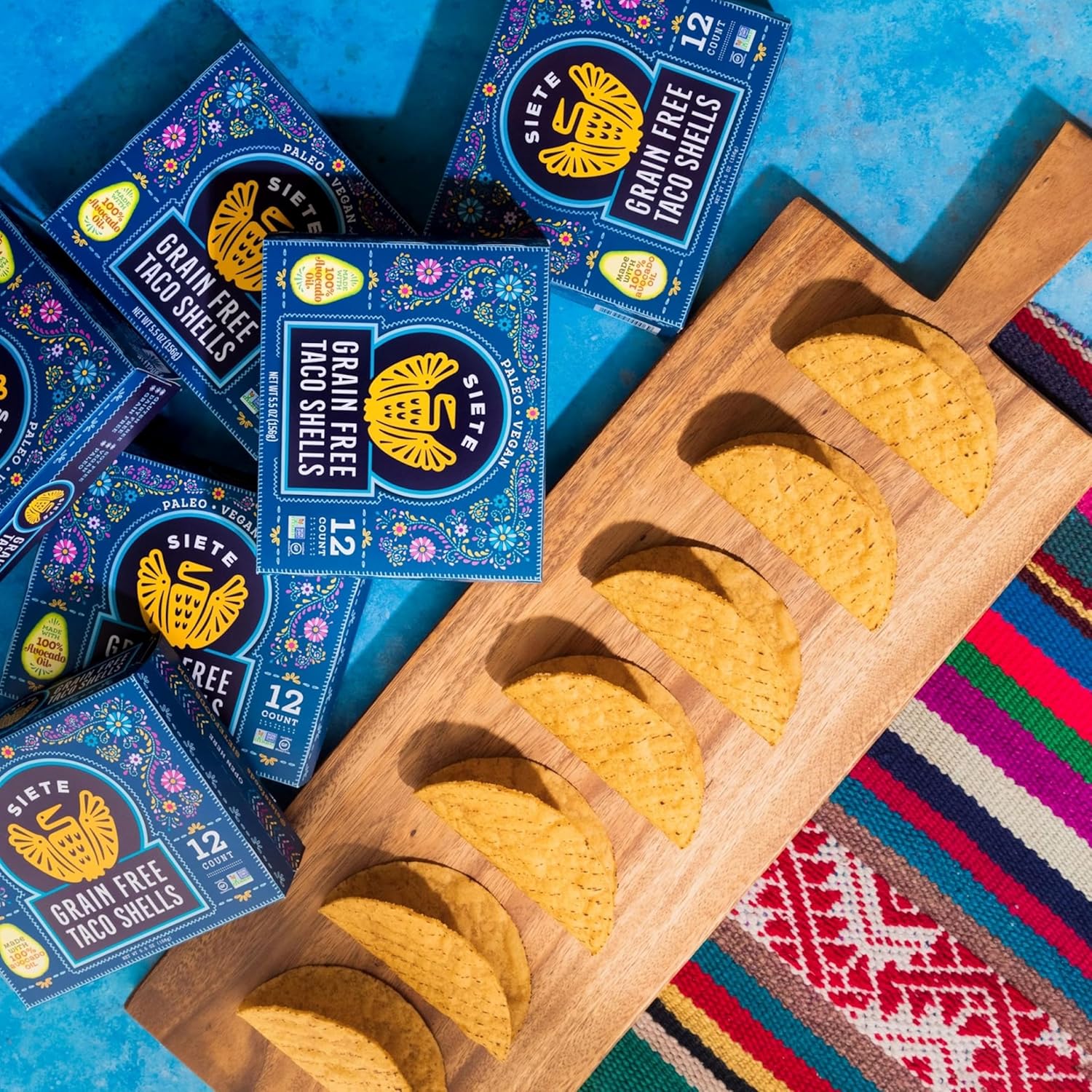 Siete Grain Free Taco Shells | Gluten Free | Paleo | Vegan | Non GMO (Pack of 4)