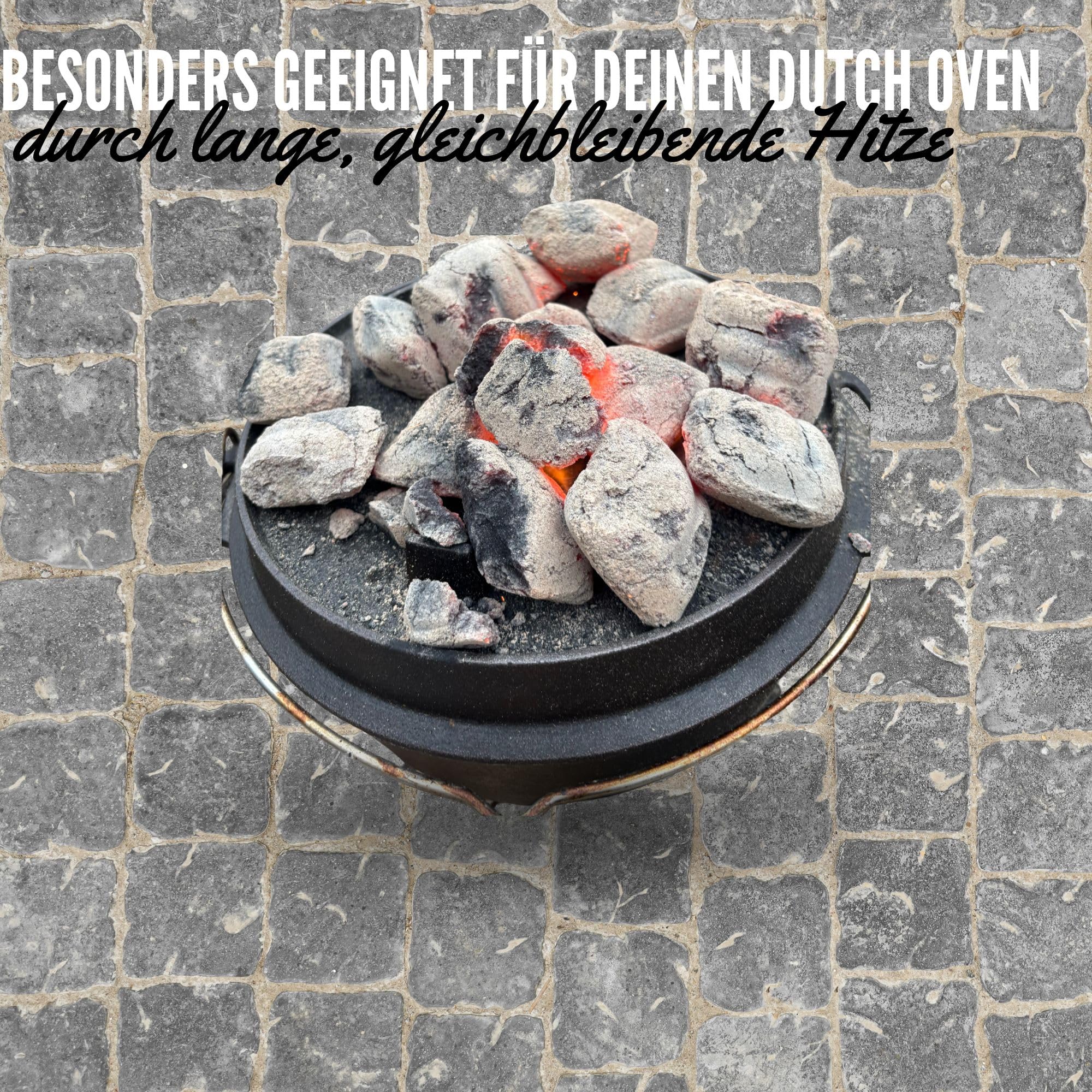 Beach Premium Kokos Grillbriketts – Cocos Holzkohle für Dutch Oven, BBQ & Smoker – Hochwertige Grillkohle & Holzkohlebriketts – Lange Brenndauer & Hohe Hitze (20kg)