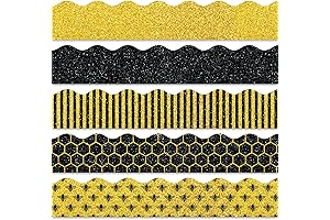 Whaline 69Ft Summer Glitter Bulletin Board Borders Bee Theme Classroom Office Party Decoration