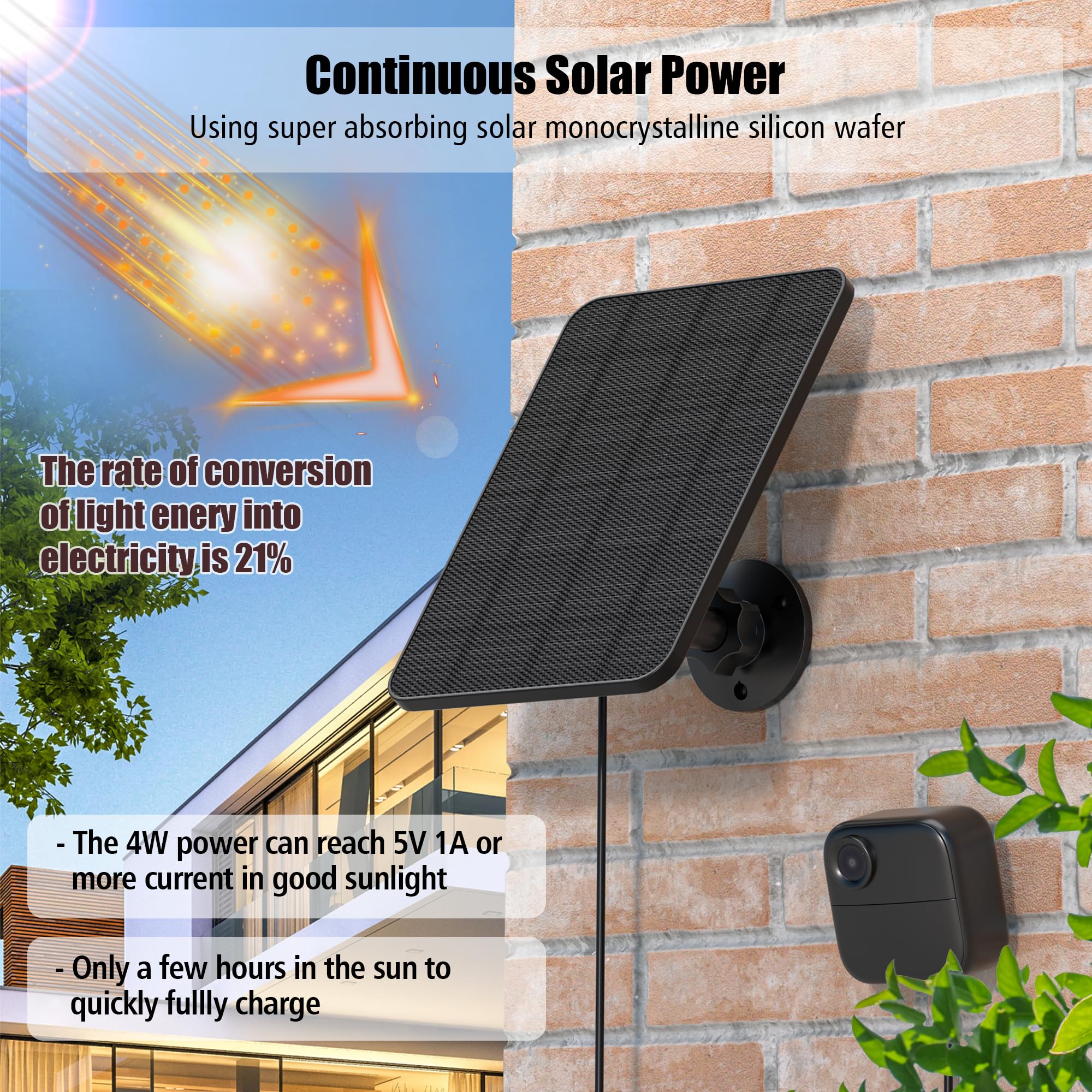 Pannello Solare 4W Per Blink Camera Outdoor - Compatibile Con XT2/XT E SimpliSafe - Foto 8