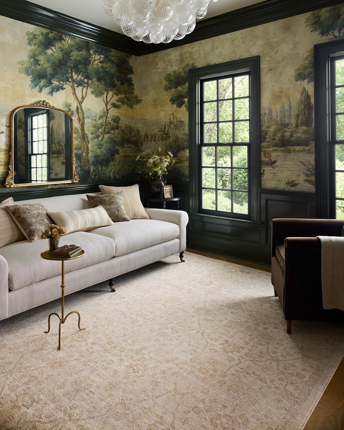 Loloi Chris Loves Julia Palma Collection PLM-01 Ivory/Sand 2'-3" x 3'-10" Fringe Accent Rug Vintage Style Boho Living Room Bedroom Carpet Ivory / Sand 2'3" x 3'10" (Rectangular)