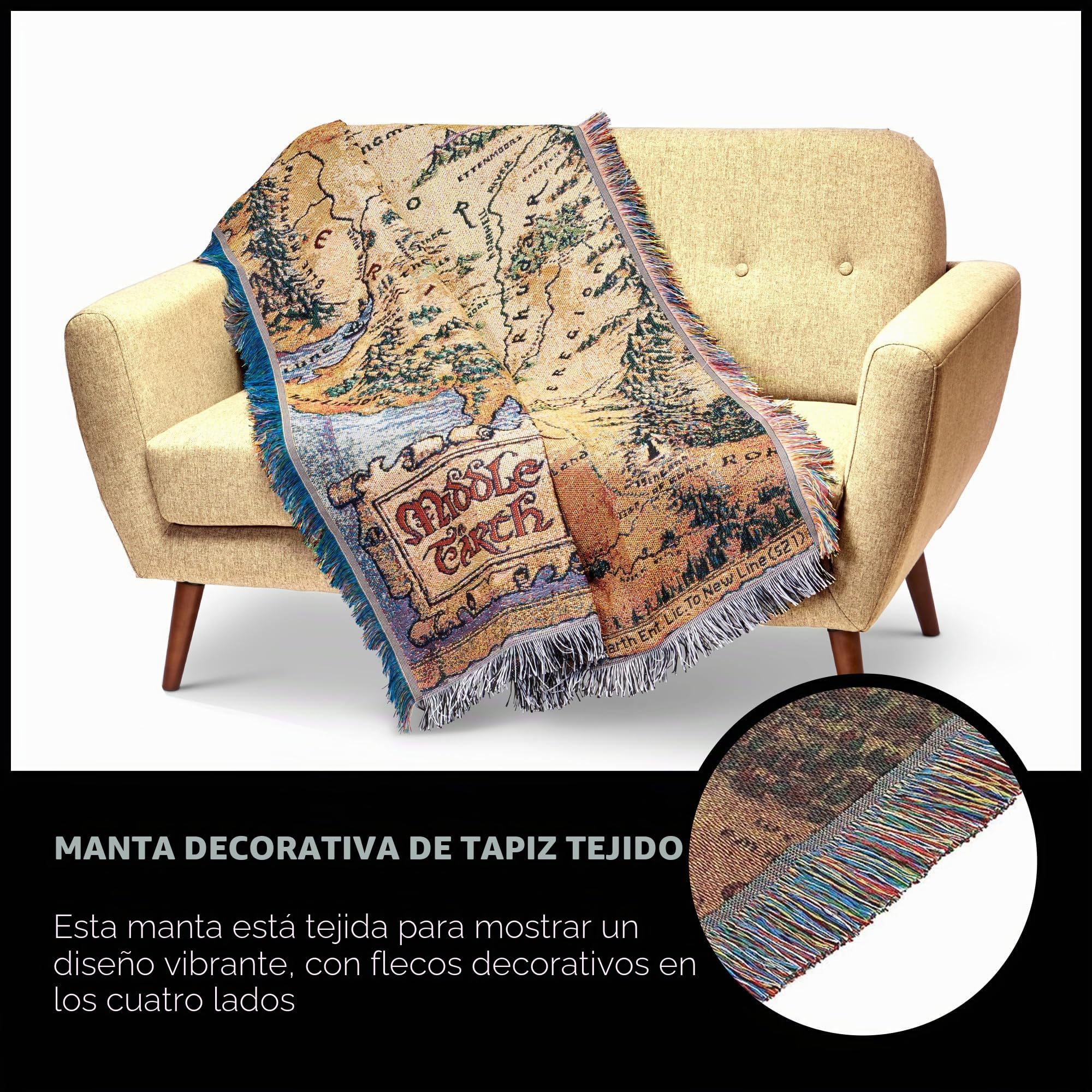 Northwest El Señor de los Anillos – El Hobbit Manta Tejida Tapiz, 48 x 60 Pulgadas, Tierra Media