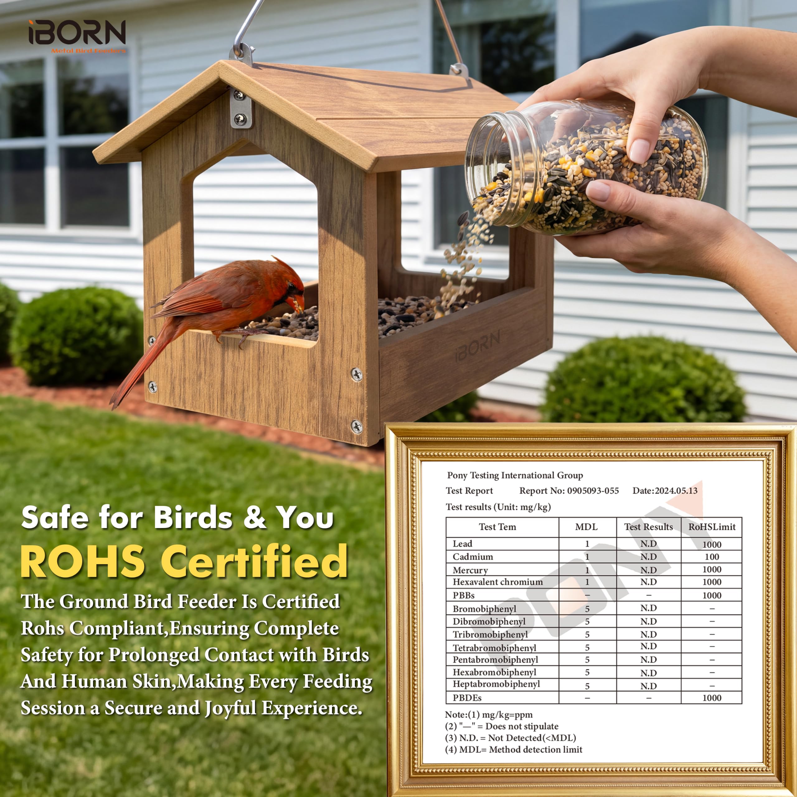 iBorn Pavilion Bird Feeder - Durable & Weatherproof -9
