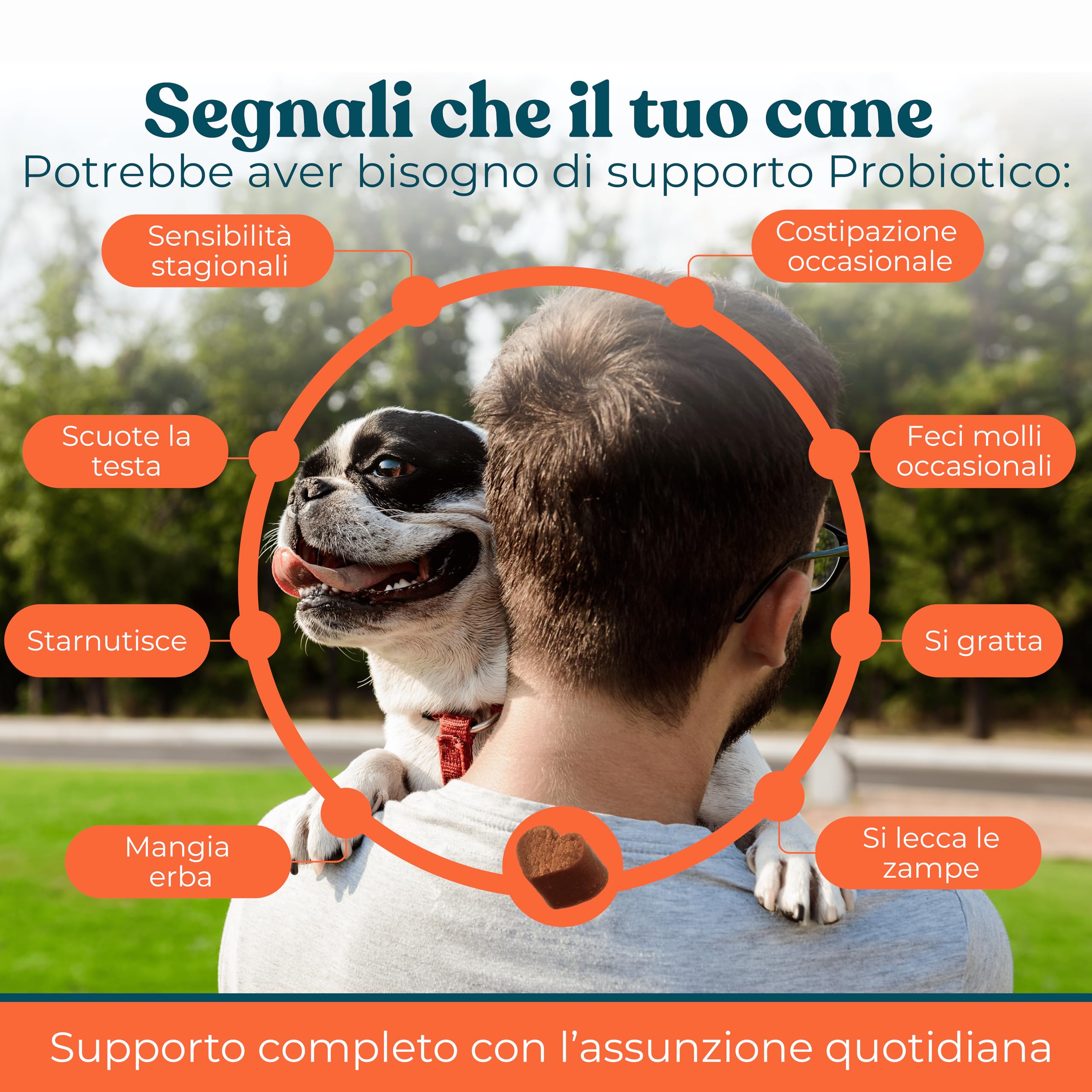 Probiotico per Cani Gusto Manzo - Integratori Probiotici per Cani per Intestino, Prurito e Sistema Immunitario (40 Bocconcini)
