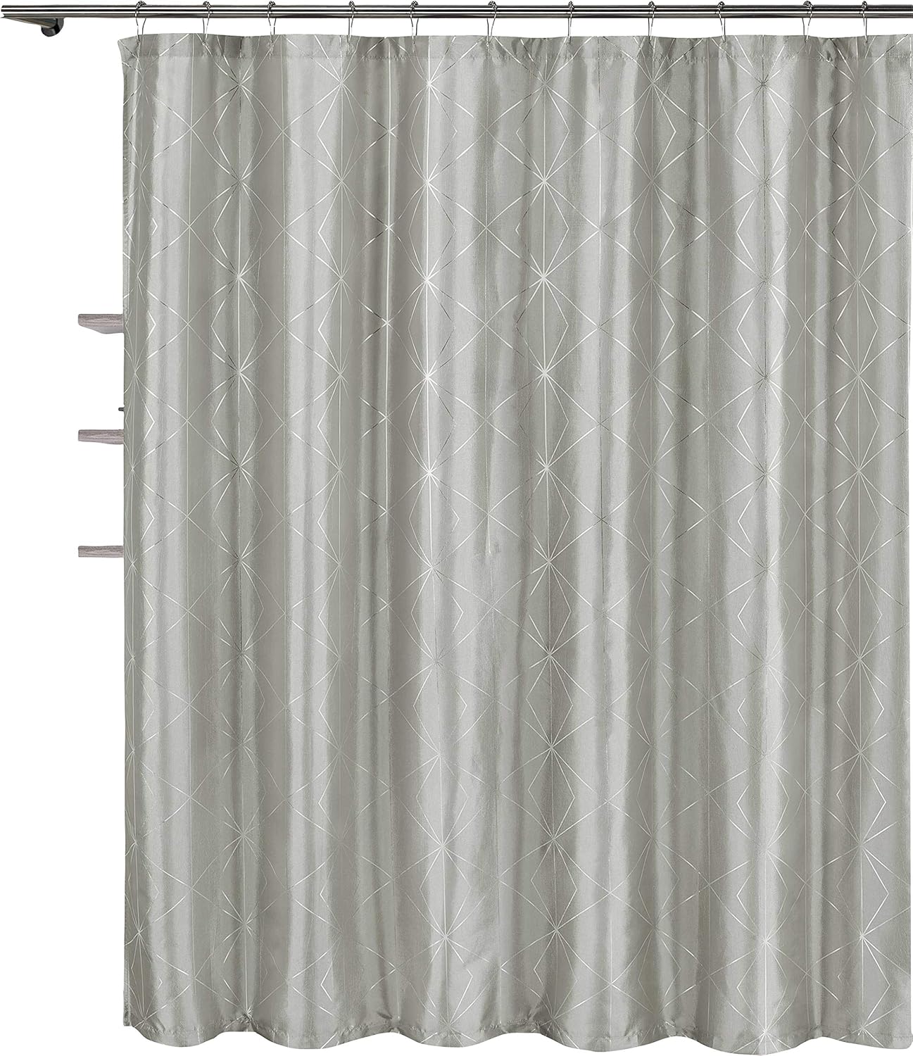 kensie Zane Metallic Diamond Spa Bath Shower Curtain