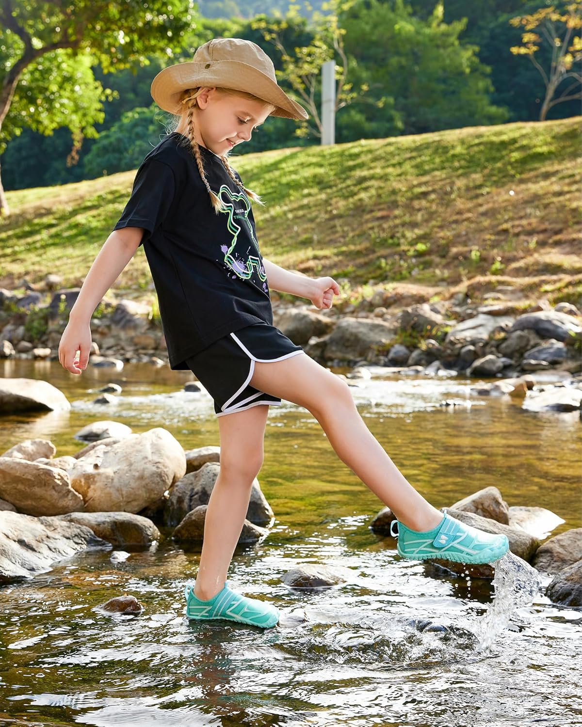Stelle Kids Water Shoes Wide Toe Box Barefoot Quick Dry Non-Slip Aqua Shoes for Boys Girls Toddler Beach Swim Pool