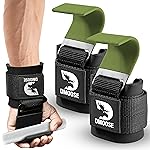 DMoose Fitness Weight Lifting Hooks (Pair) for Deadlifts, Pull Ups, Rows & Shrugs - Anti-Rip Nylon Strap Hand Grips with Thick Wrist Padding - Heavy Duty Wrist Straps for Weightlifting & Gym Workouts