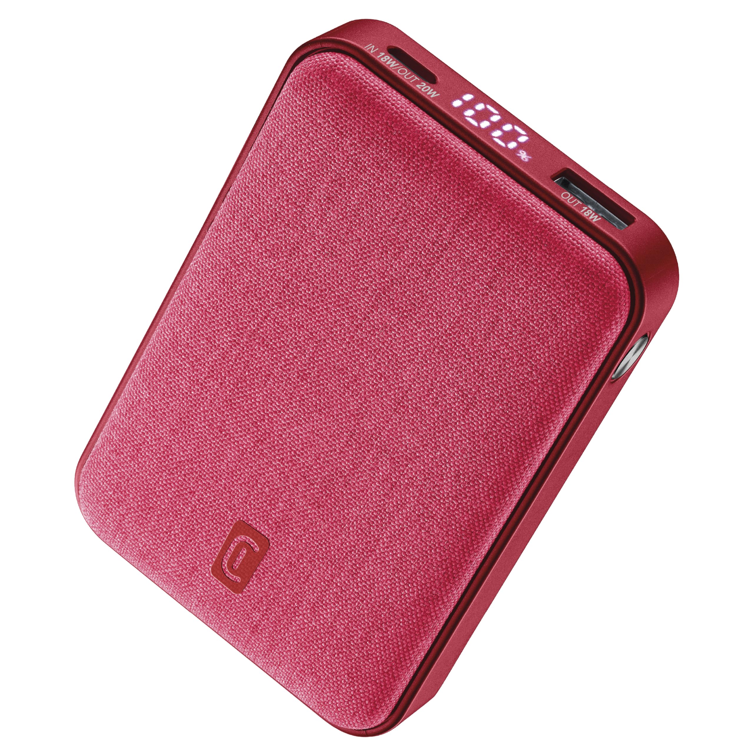 powerbank 10000mah lcd quick chargeusb c red