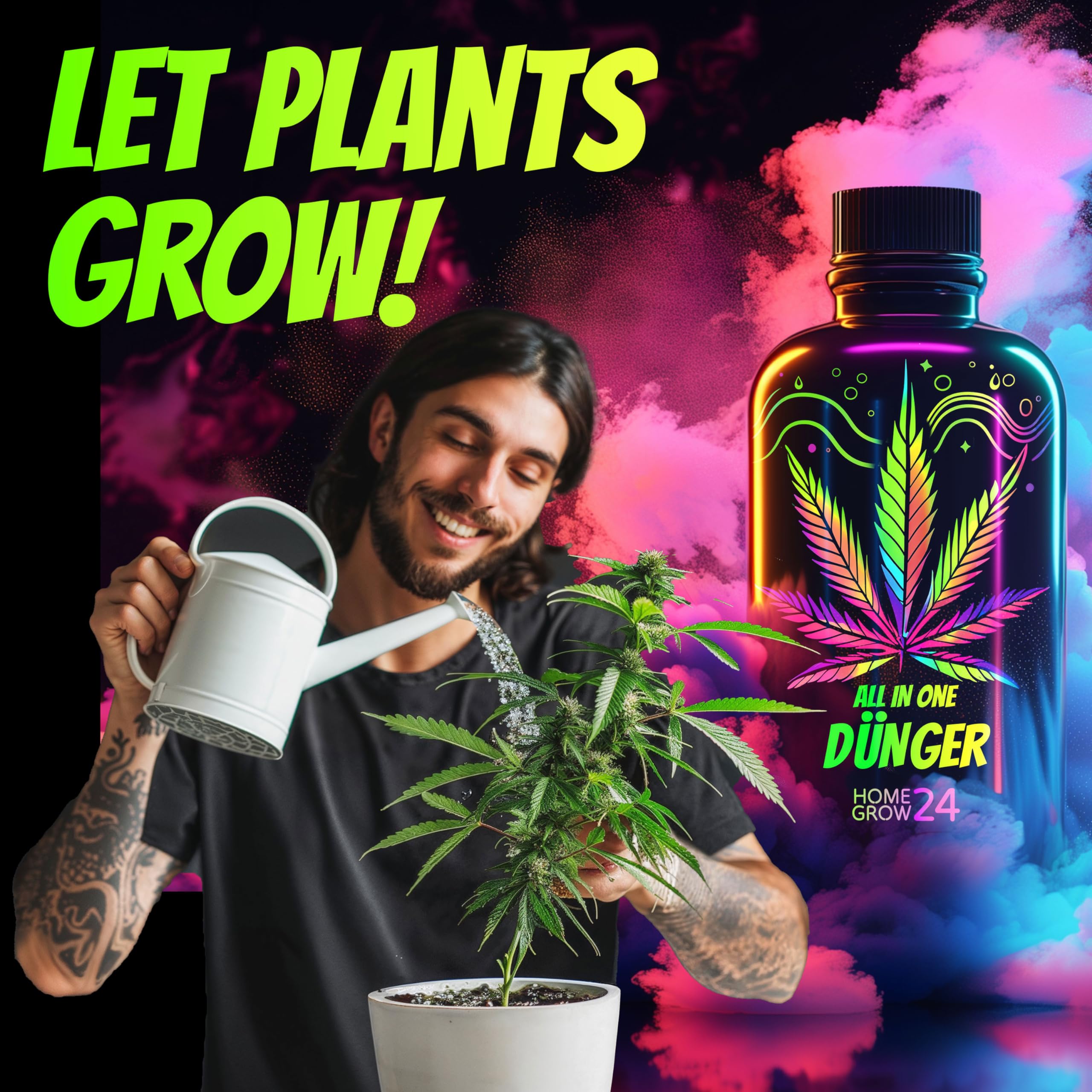Homegrow24 Nawóz do Konopi w Uprawie Wewnętrznej i Zewnętrznej dla Roślin Konopi w Fazie Wzrostu i Kwitnienia BIOlogical Organic Grow & Bloom Hemp Fertiliser I Zestaw Startowy