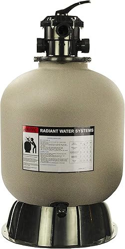 Rx Clear Filtro de arena radiante  para piscinas sobre el suelo  Tanque de 19 pulgadas  Válvula de 6 posiciones  Viene con conexiones roscadas de